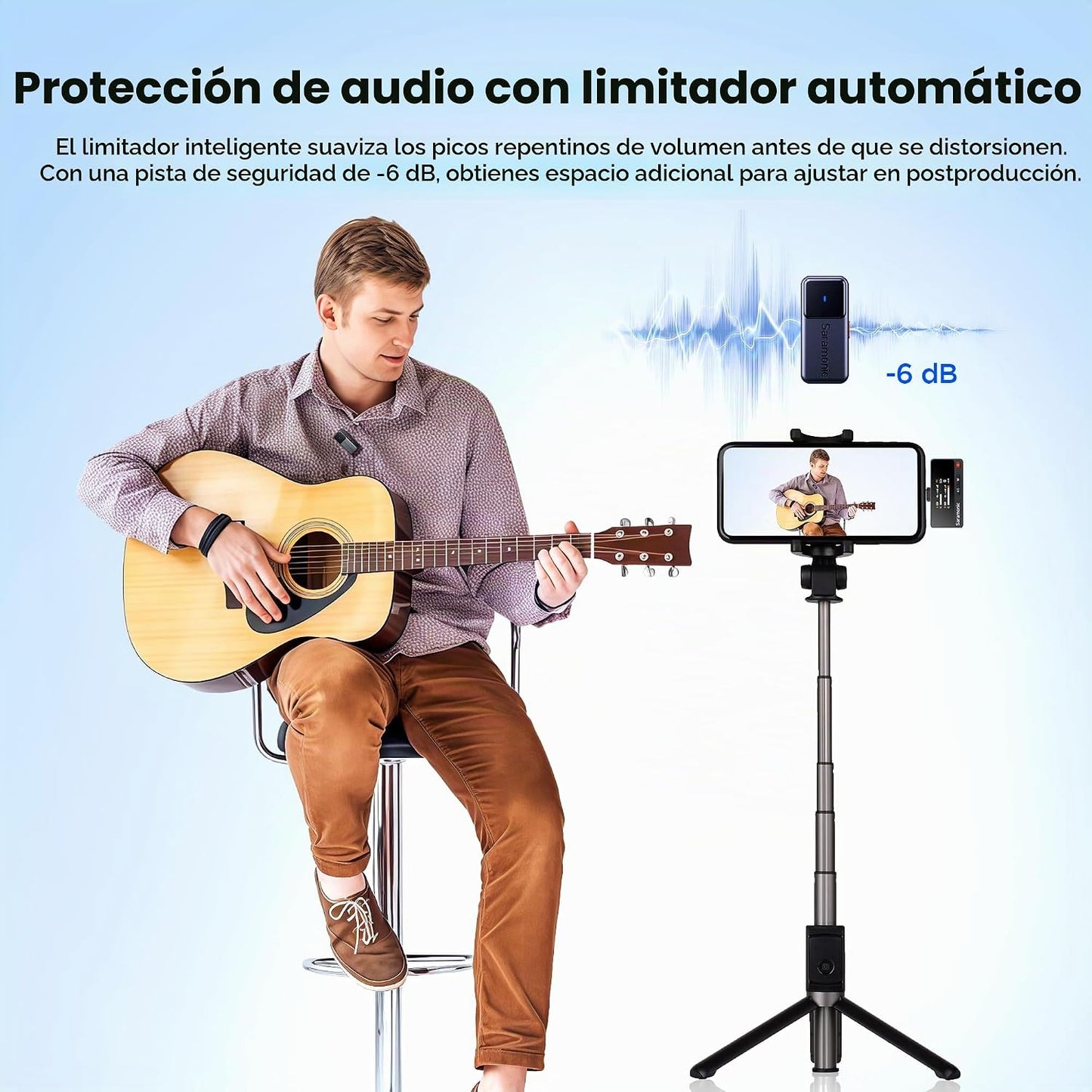 Saramonic Micrófono inalámbrico de aire para iPhone\/cámara\/Androi...