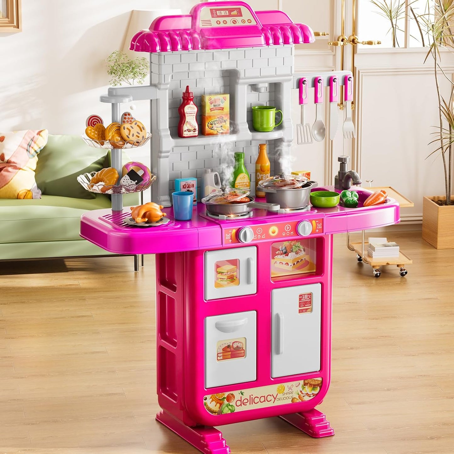 MSKOLER Juego de cocina para niños de 3-6 4-8 años, cocina de juego...