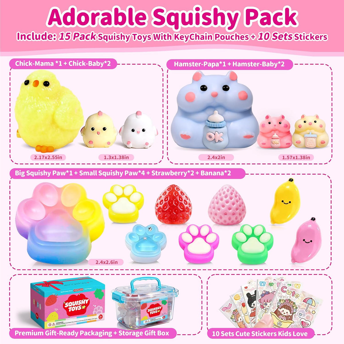Paquete de 15 juguetes Taba Squishy Kit - Squishy Fun Box-Squishy F...