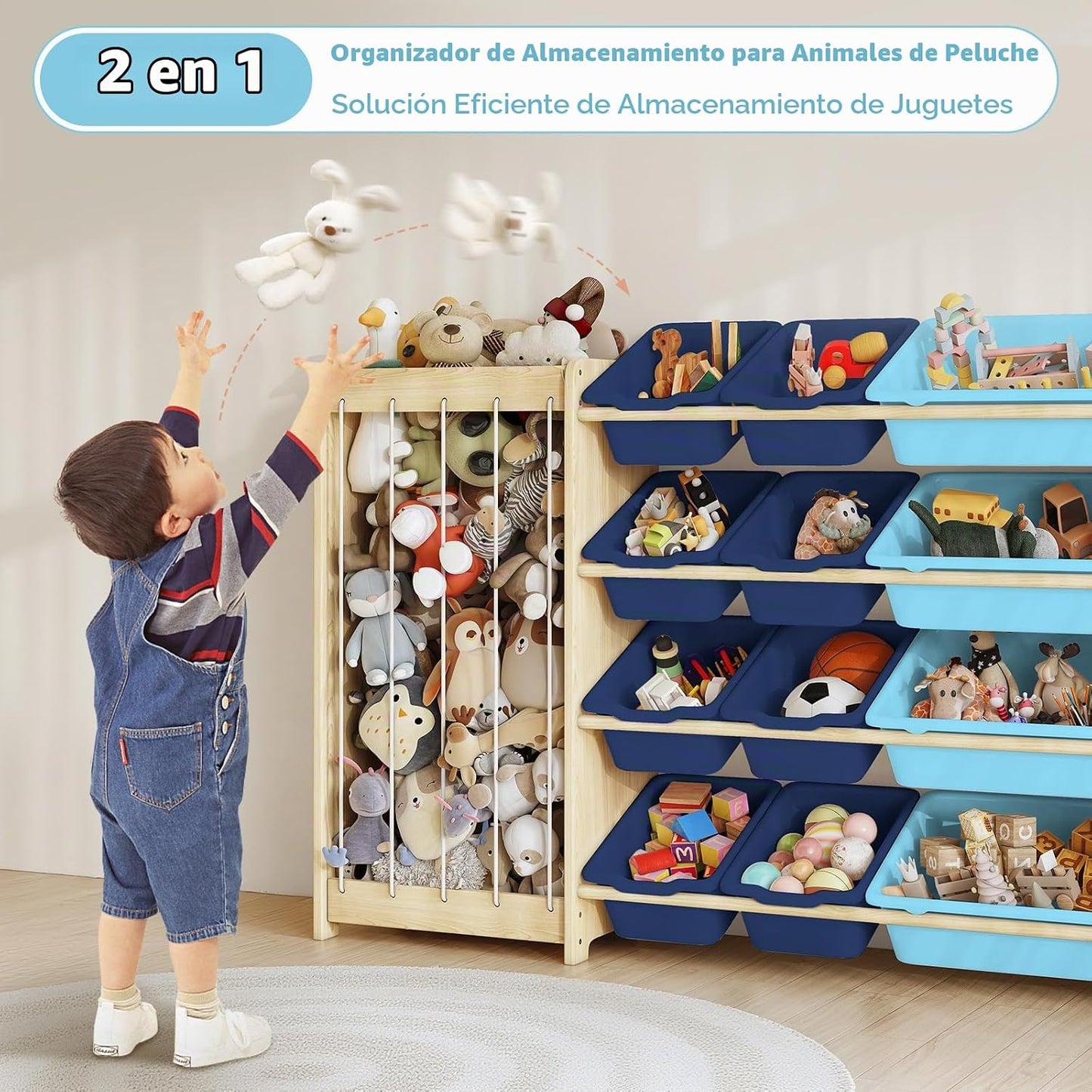 EXPERLAM Organizador de Almacenamiento de Juguetes para Niños, 2 en...