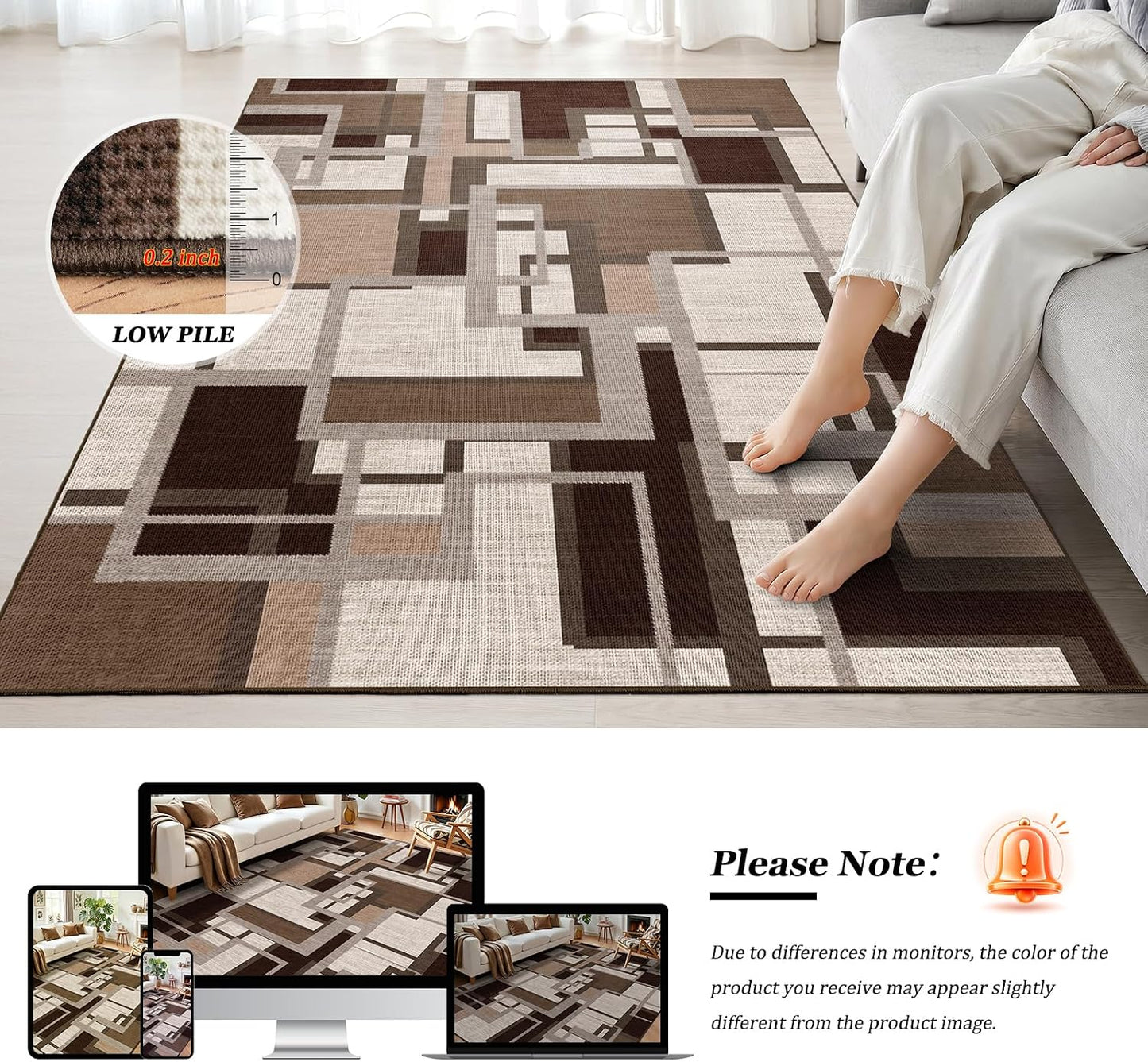 Alfombra geométrica moderna para sala de estar, alfombras lavables...