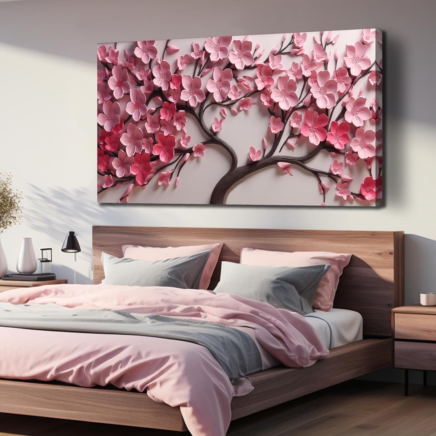 CPKATMT Arte de pared con flores rosas para dormitorio, impresiones...