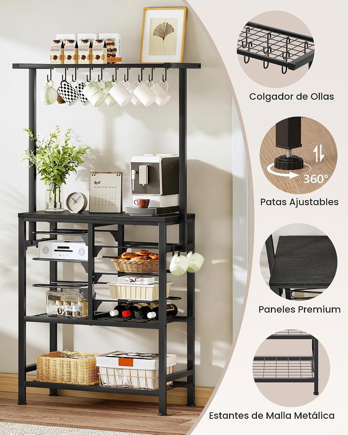 CHOEZON Estante organizador para ollas y sartenes, estante para pan...
