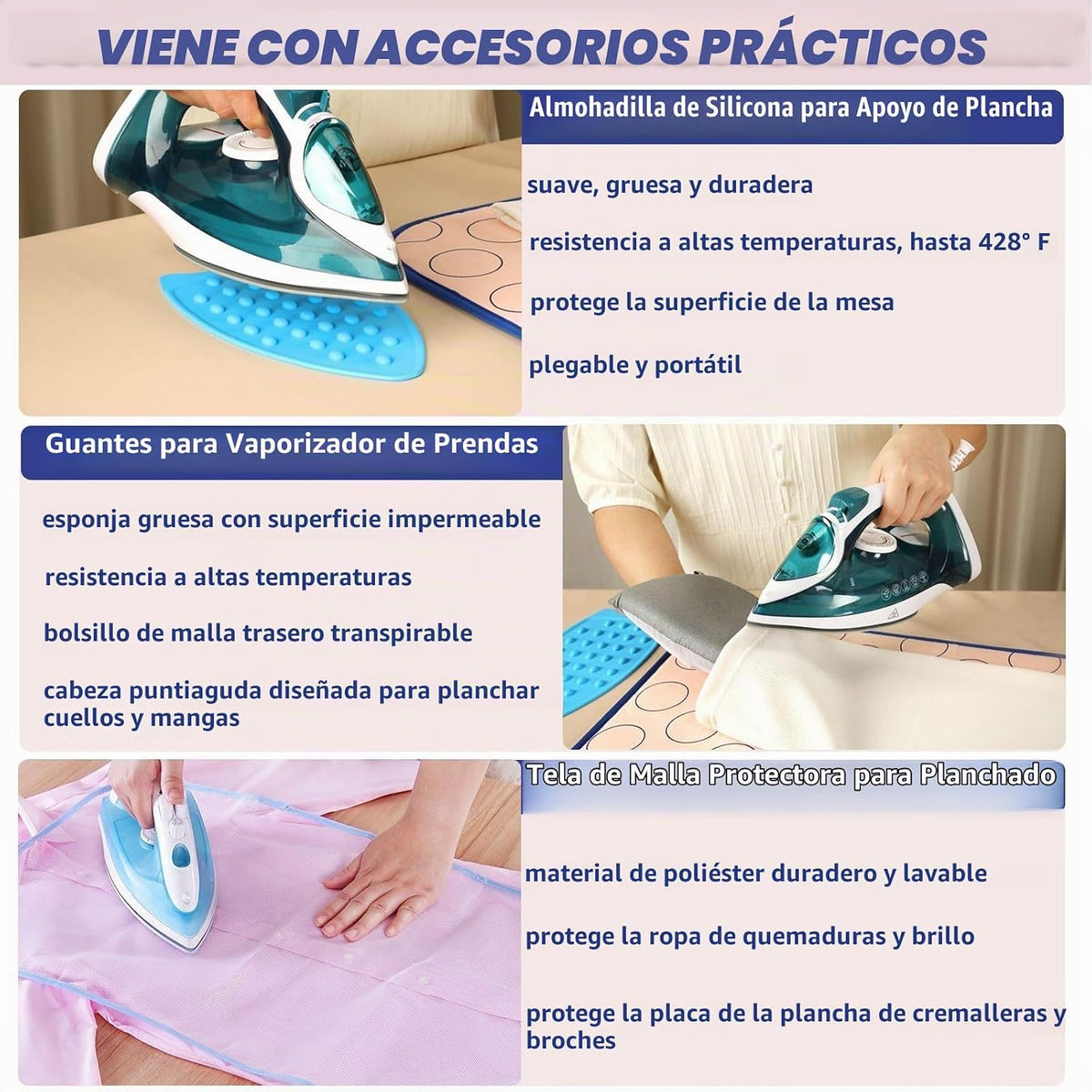 Tapete de planchar portátil para mesa, tapete de hierro grueso para...