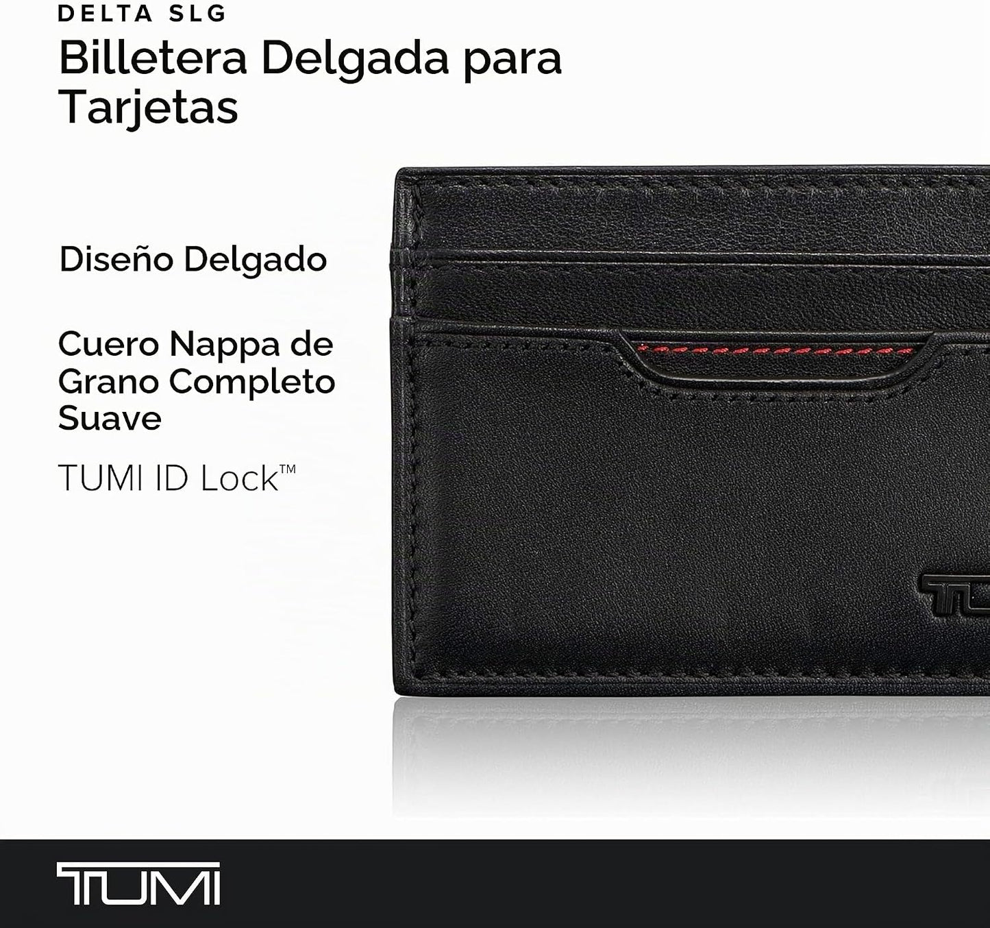 TUMI Delta - Funda de identificación delgada para hombre, Negro -