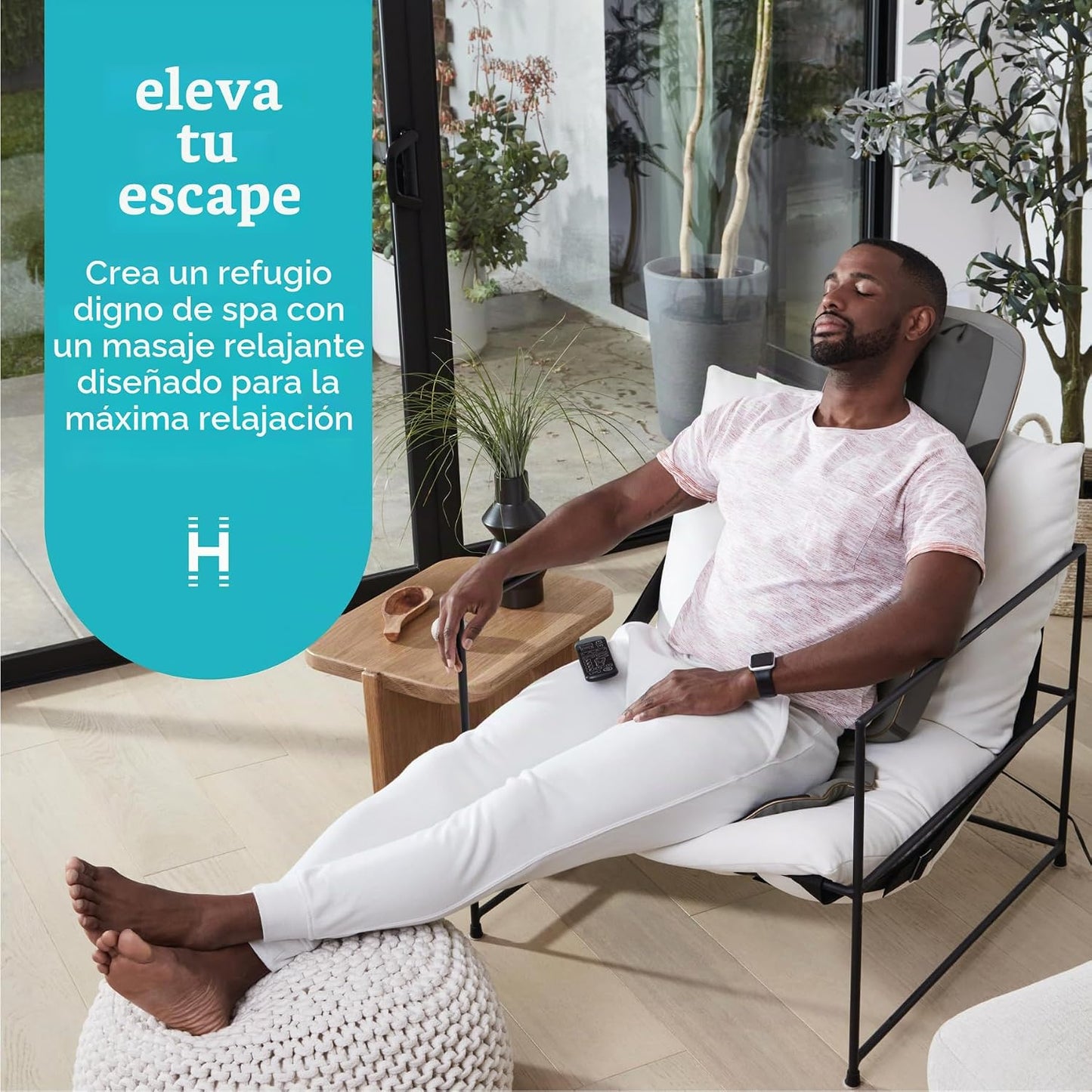 Homedics - Masajeador de espalda con calor, cojín Shiatsu para masa...
