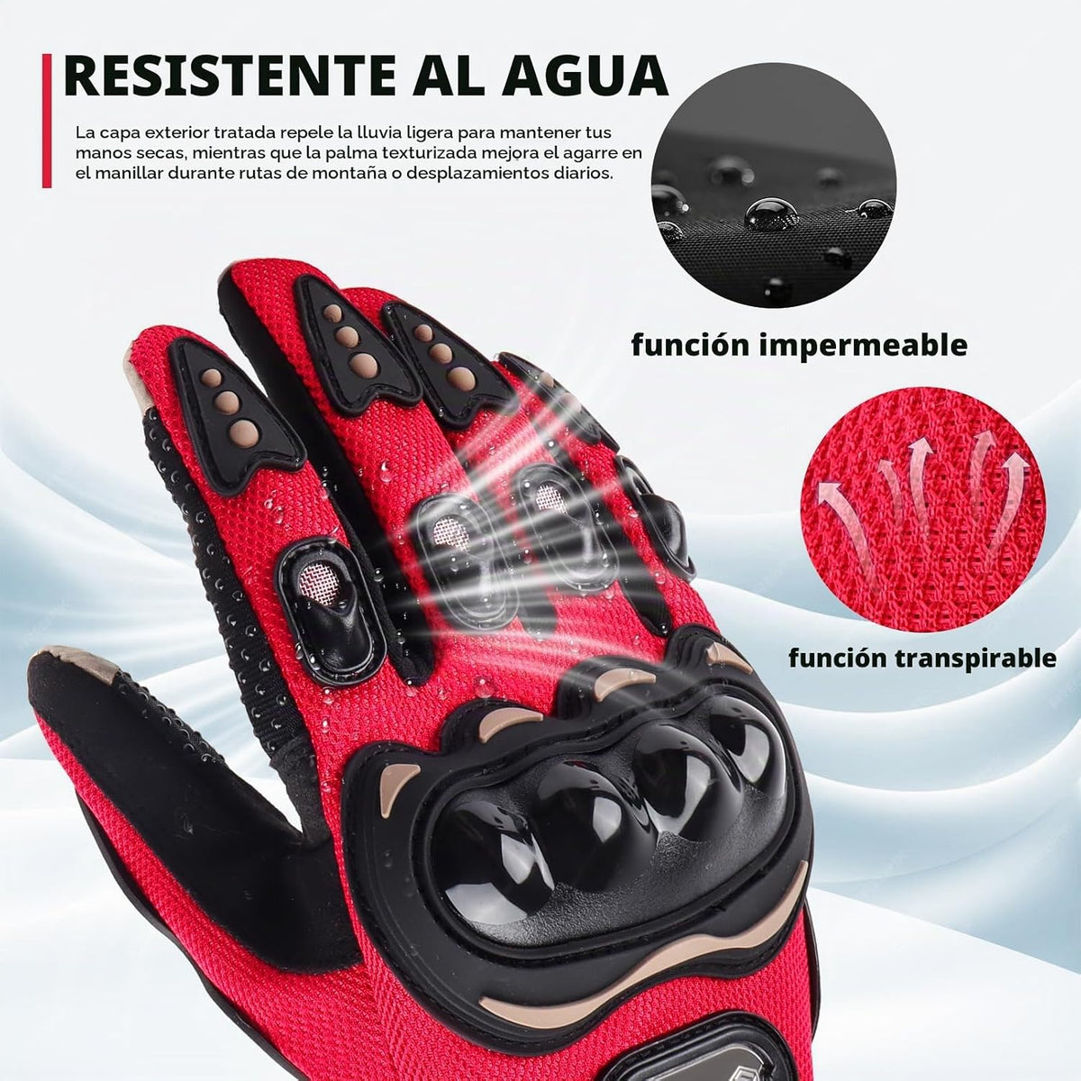 GES Guantes de motocicleta para hombre, para pantalla táctil, antid...