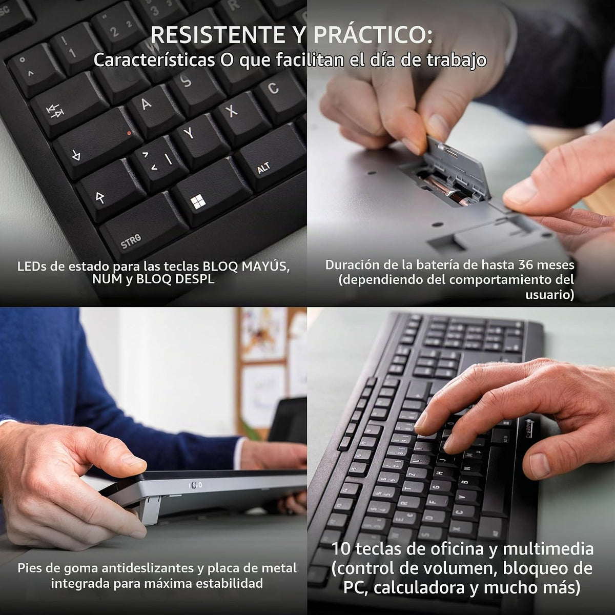 Cherry Stream Comfort Teclado y Ratón Inalámbricos de Escritorio |...