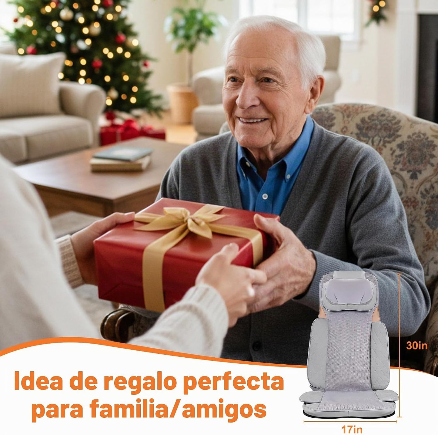 Shiatsu - Masajeador de cuello y espalda, enrollable hacia arriba y...