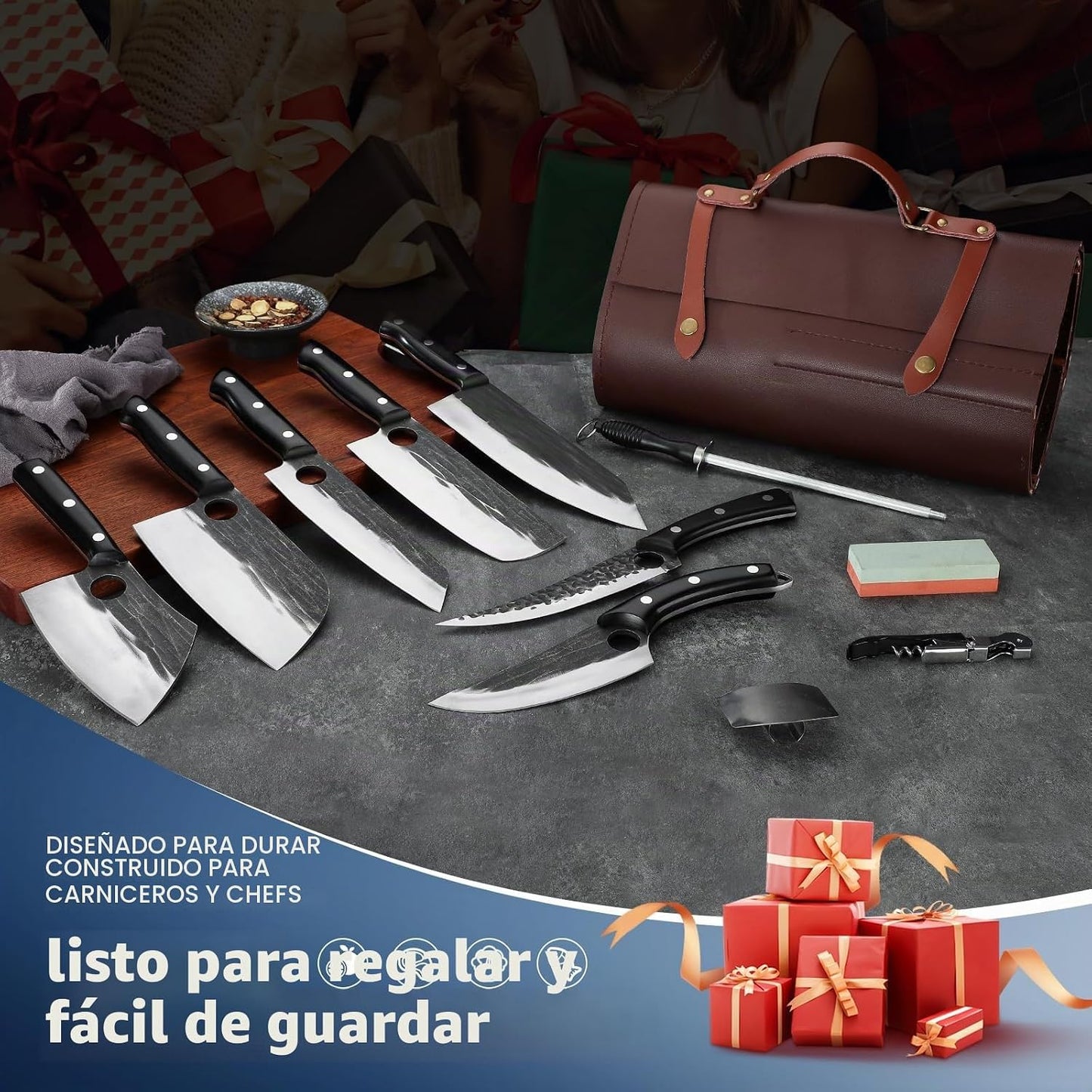 Juego de cuchillos de carnicero TIVOLI para corte de carne, juego d...
