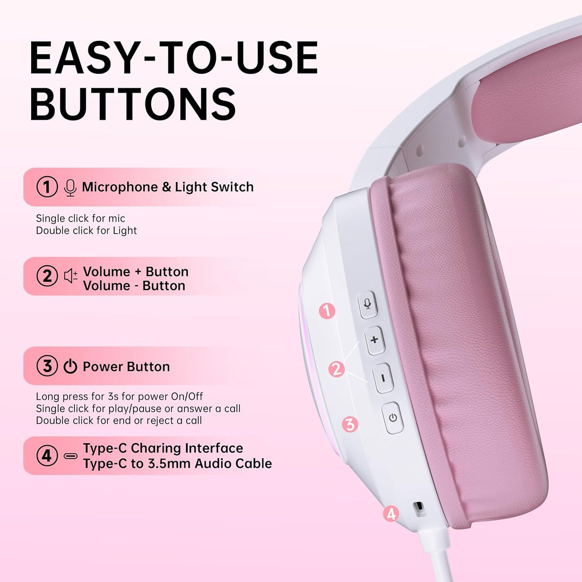 AOC Auriculares inalámbricos para juegos compatibles con PS5\/4, Sw...