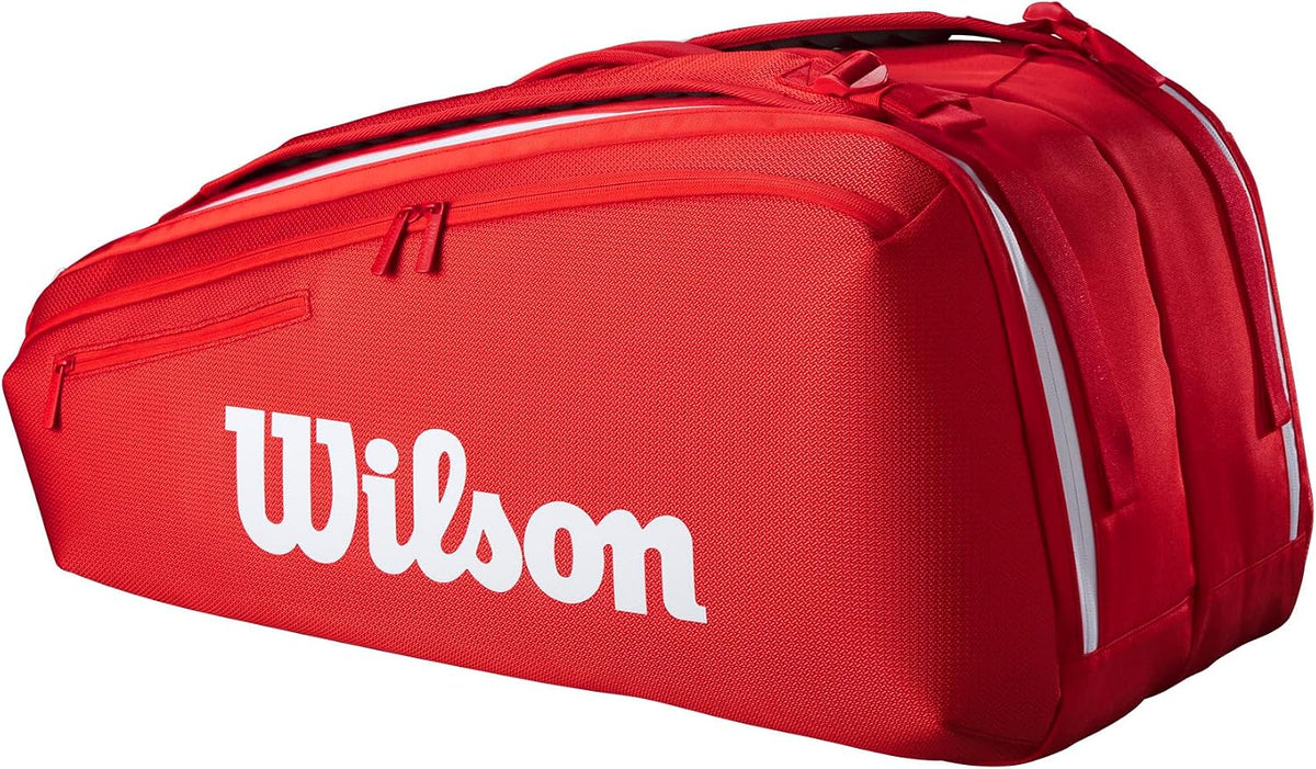 Wilson 2025 Super Tour - Bolsas para raquetas de tenis rojas - Rojo...
