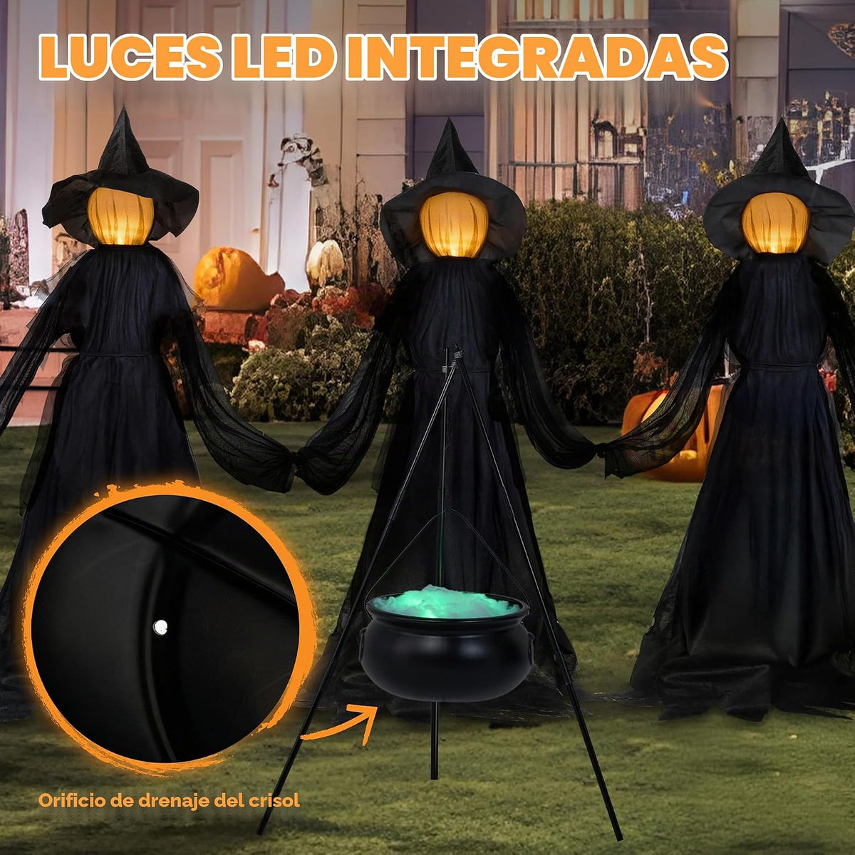 JOYIN Decoración de bruja de Halloween de 5 pies para exteriores, j...