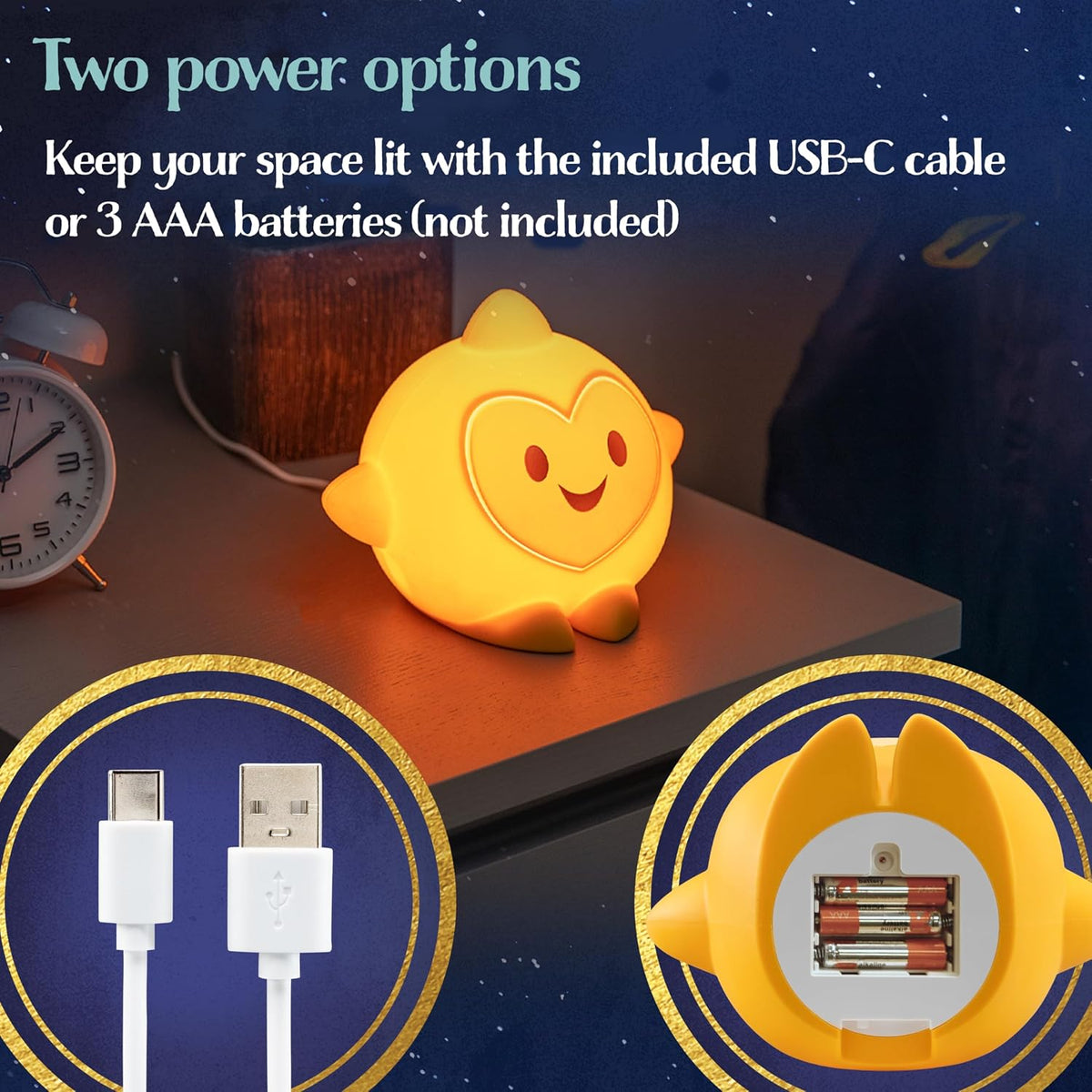 Disney Wish Squishy Light, luz nocturna para niños, lámpara USB, fu...