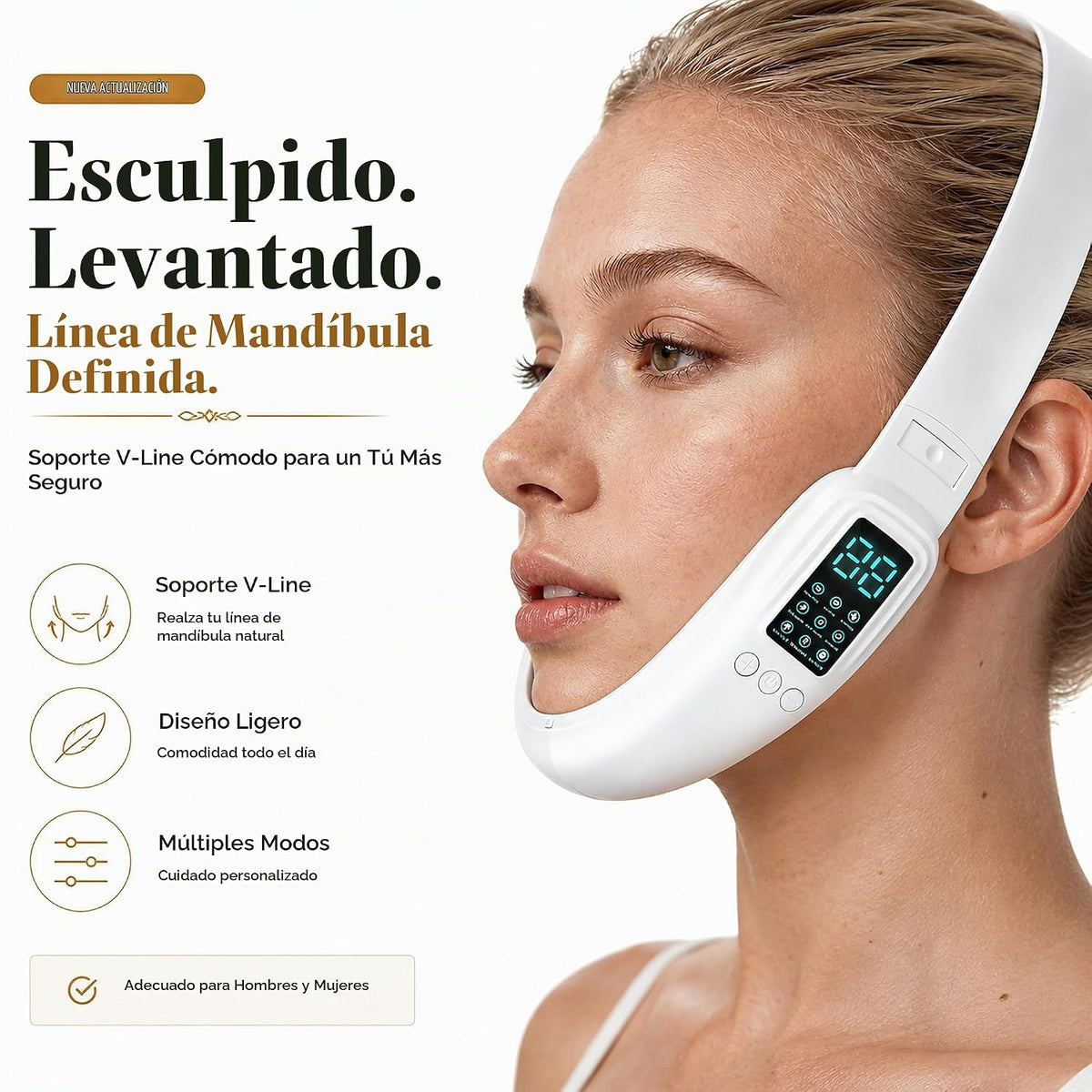 Dispositivo eléctrico de doble barbilla y máquina de cara en V con...