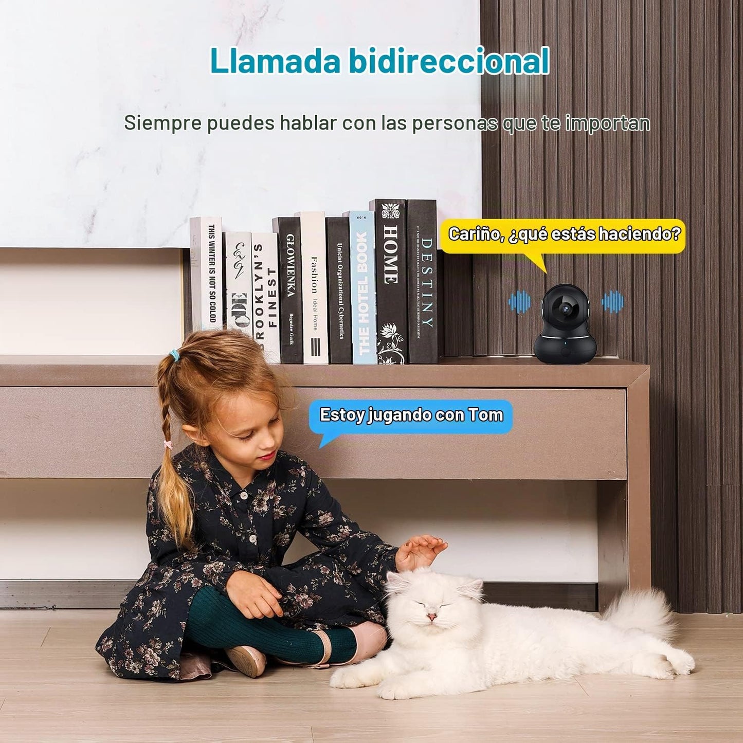 litokam Cámara interior 2K, 360 cámaras de seguridad para el hogar...