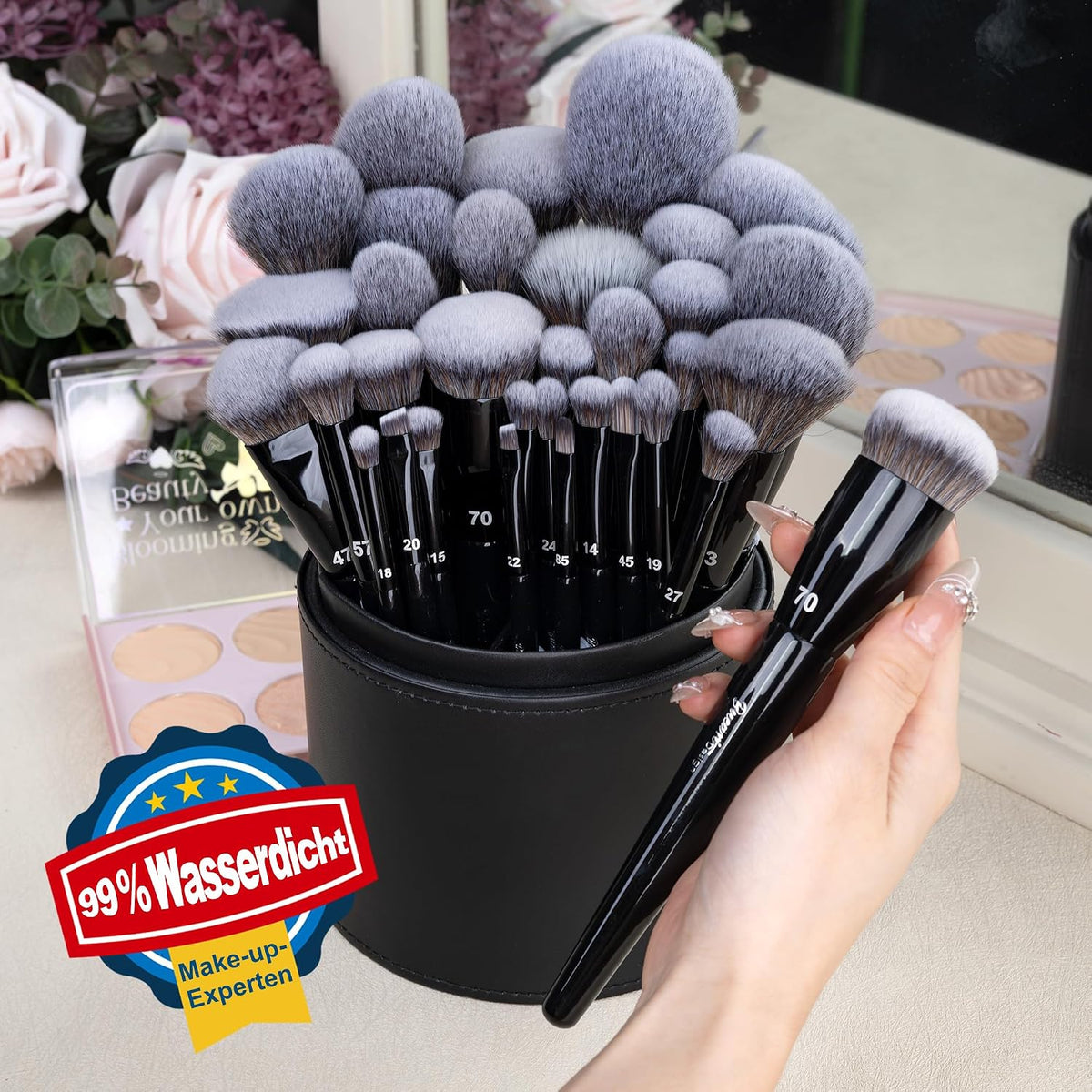 Bueart Design Juego de 32 brochas de maquillaje de grado PRO con so...