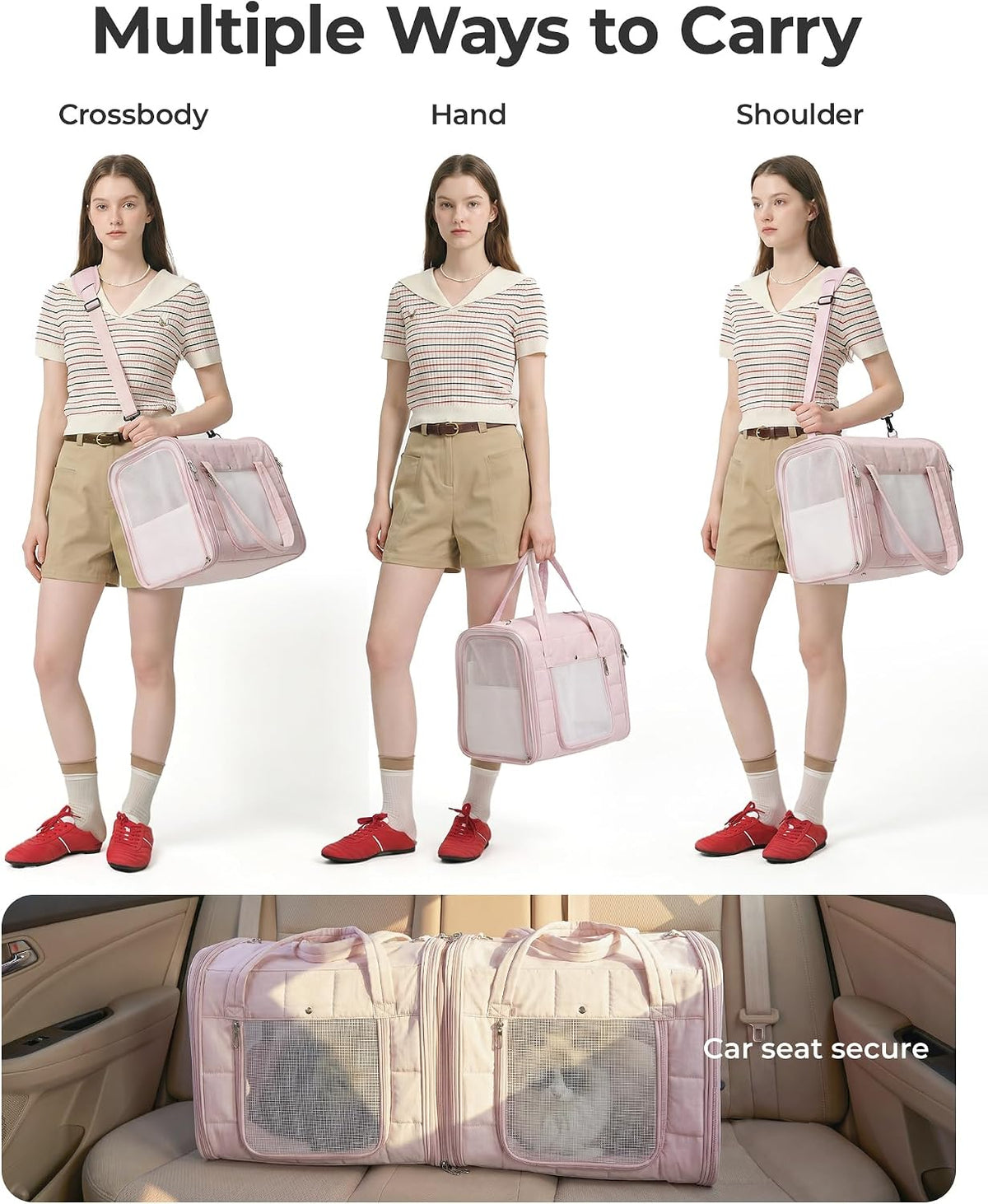 BAGSMART Transportador doble para gatos para 2 gatos, transportador...