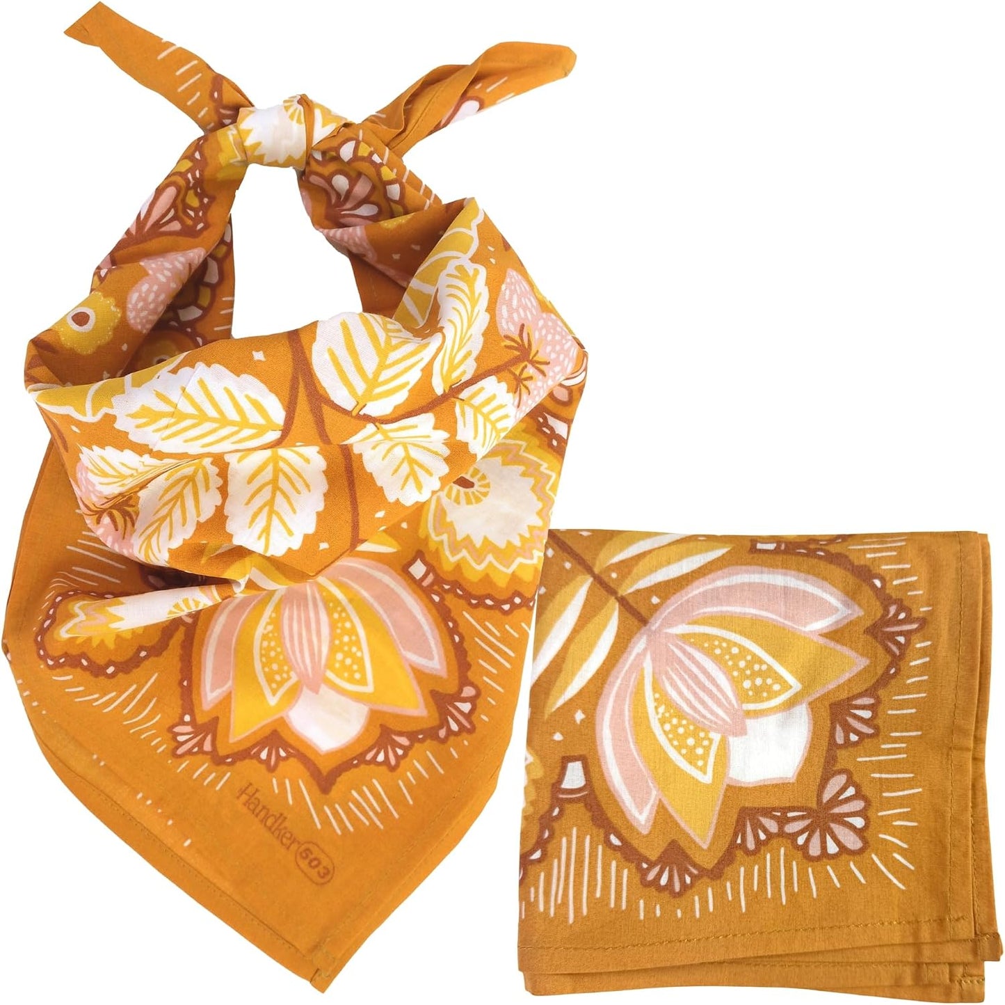 Handker Bandana de algodón prémium de 22 x 22 pulgadas para mujeres...