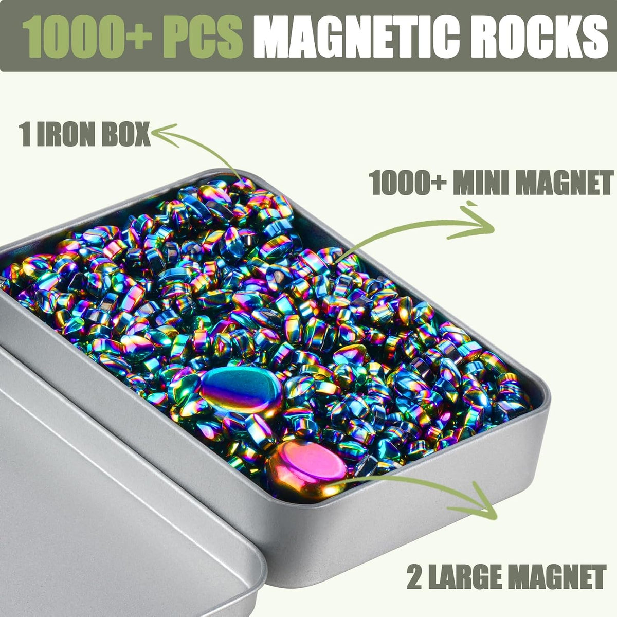 JUNYANG Bolas Magnéticas, Más de 1000 Mini Masilla Magnética, con 2...