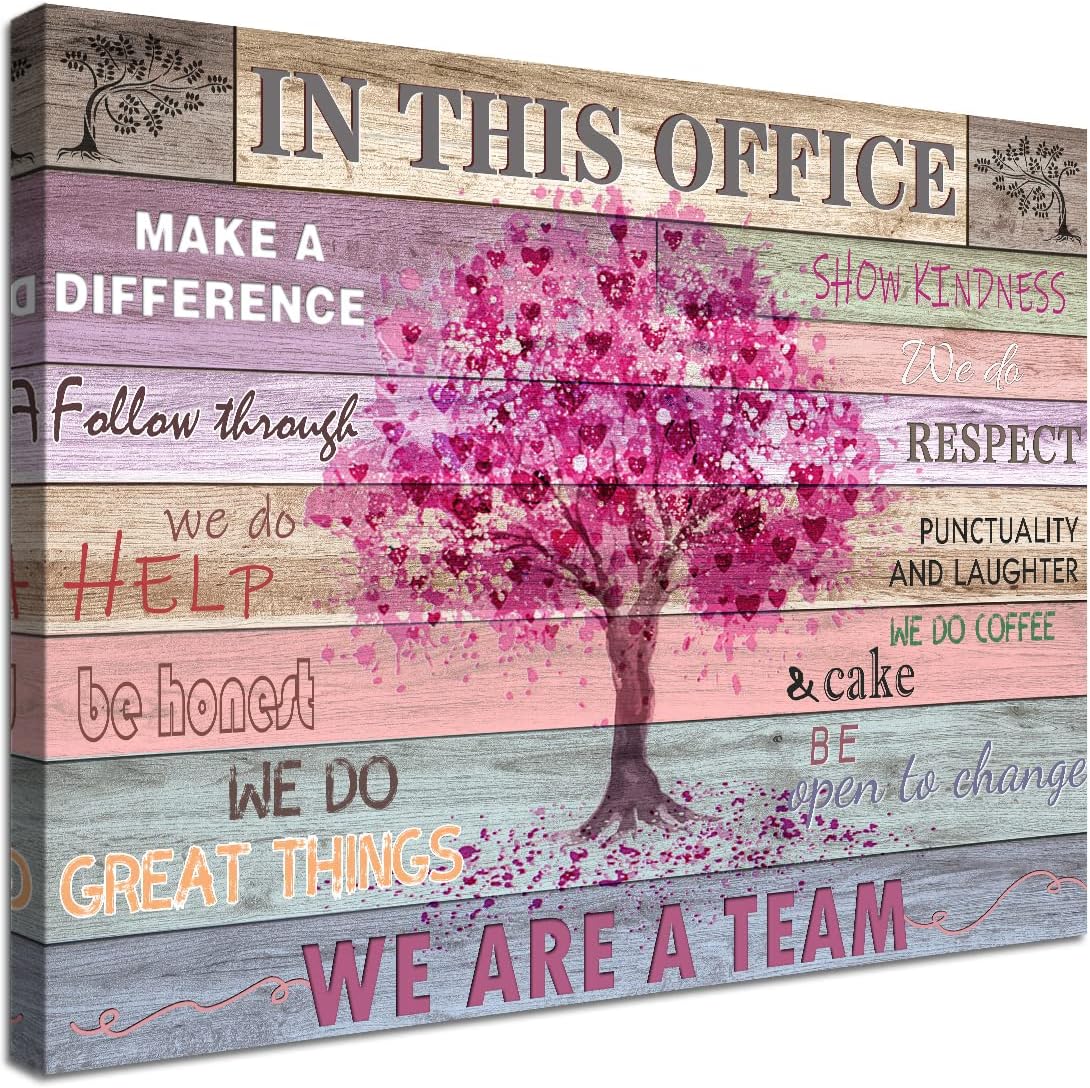 Arte de pared inspiradora rosa para oficina, mujeres, citas motivac...