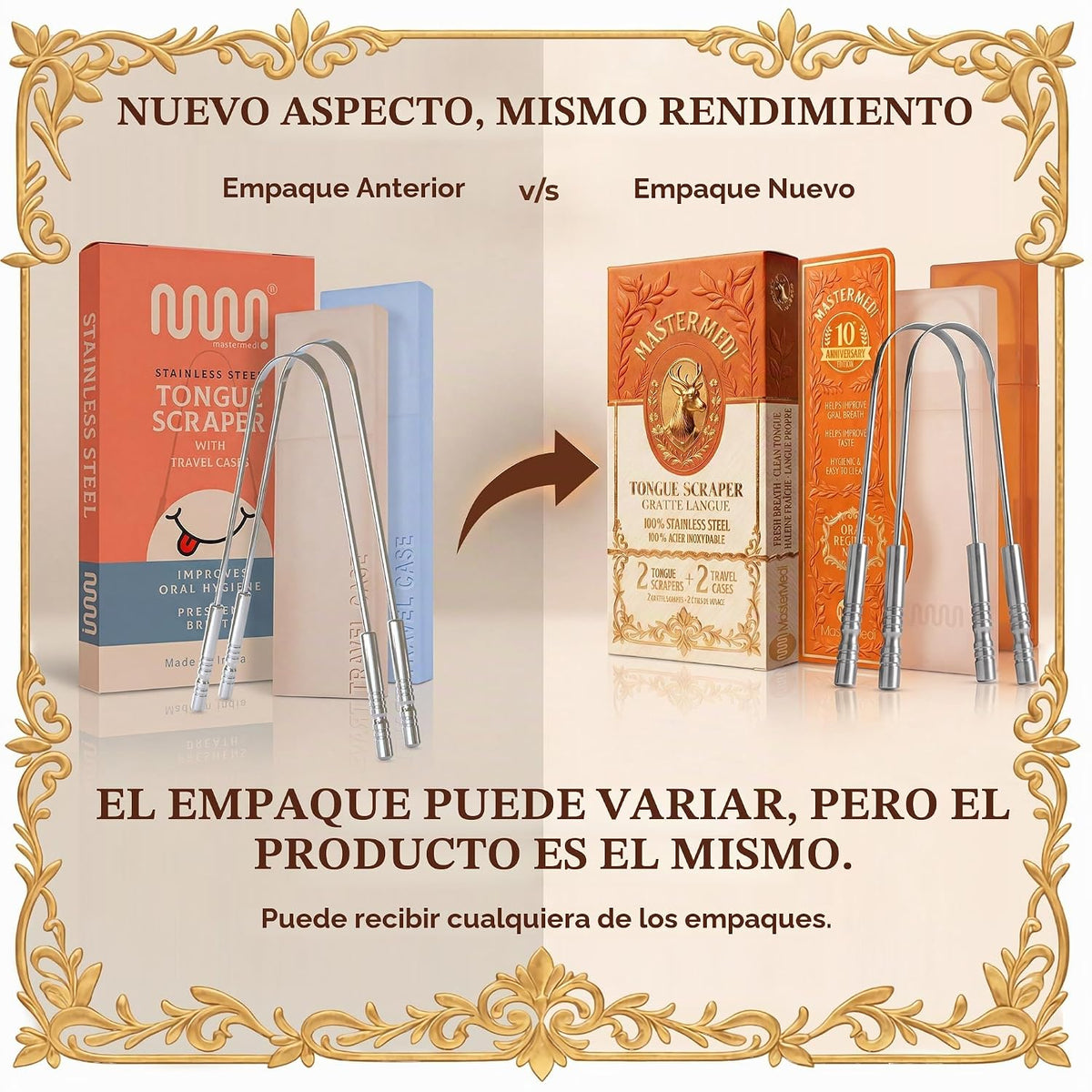 MasterMedi Rascador de lengua para adultos con estuches de viaje mu...