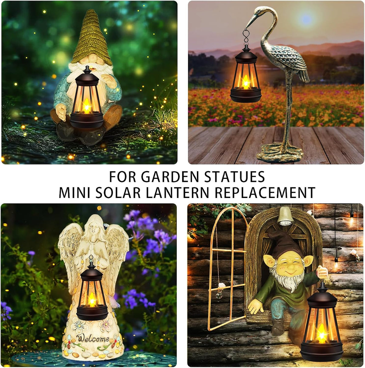 Mini faroles solares de repuesto para estatuas al aire libre, reemp...