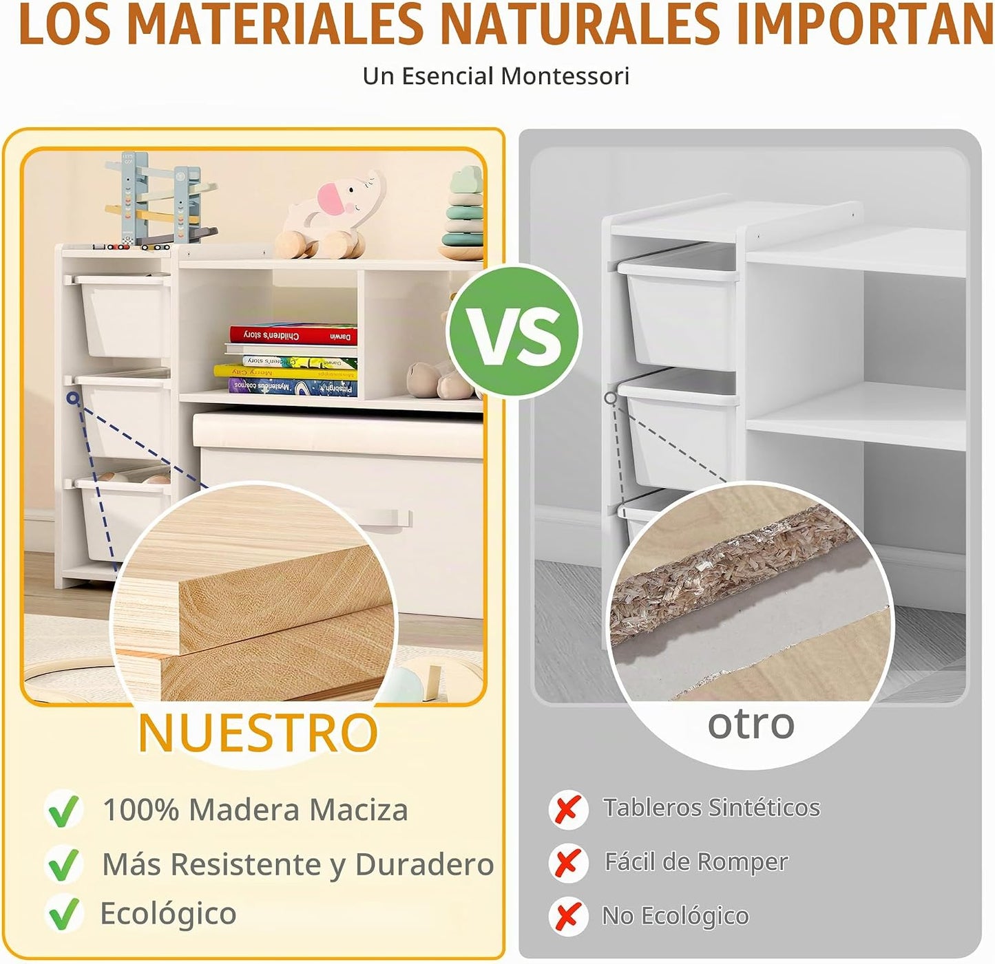 MallBest Estantería Montessori para Niños - 100% Madera de Pino Mac...