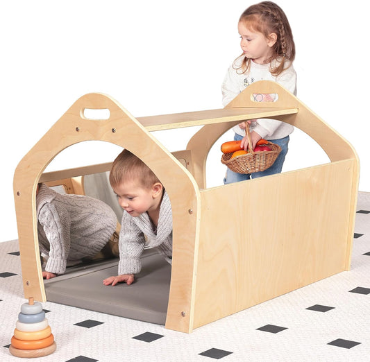 KRAND Casa de juegos Montessori, juguete de gateo para bebé con 2 e...