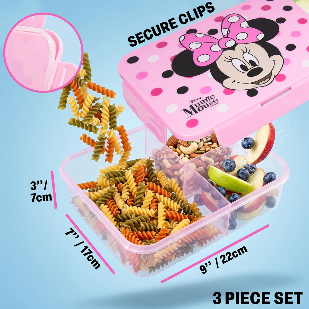 Get Trend Disney Minnie Mouse Juego de bolsa de almuerzo, caja bent...
