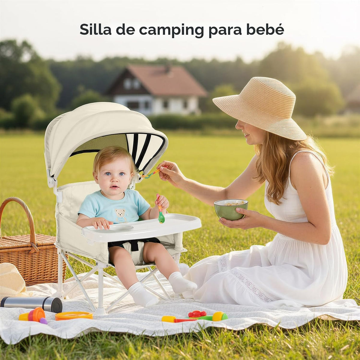 Cochildor - Silla de bebé portátil 4 en 1, asiento elevador plegabl...