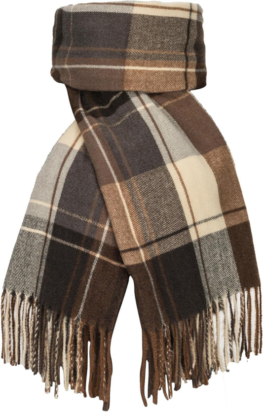 KorhLeoh Bufanda de invierno a cuadros para mujer, vintage, de gran...