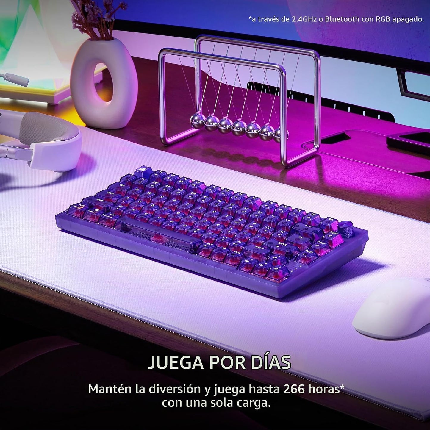 Corsair Teclado mecánico inalámbrico para juegos K65 Plus 75% RGB i...