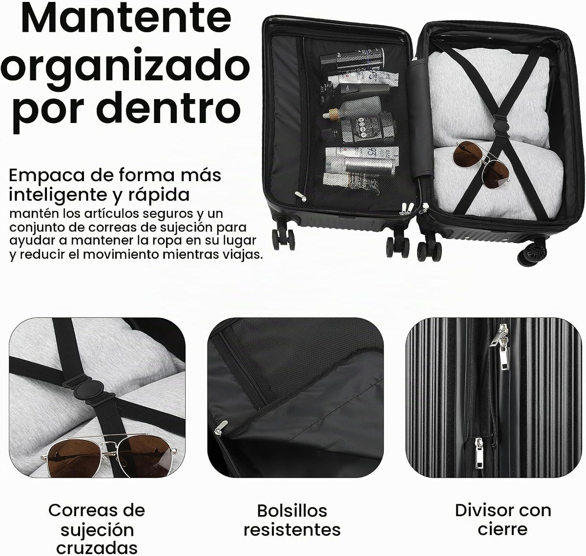 Bioworld Equipaje de mano rígido con ruedas, Darth Vader Negro