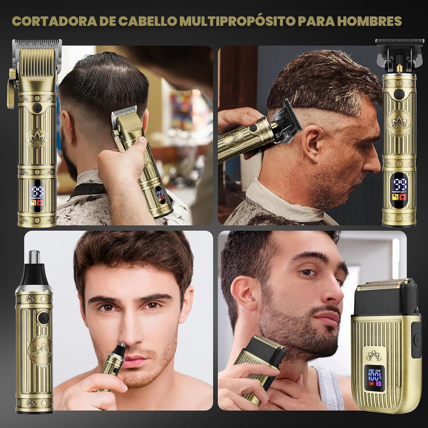 QREEYX Cortadora de pelo profesional para hombres, recortadora de b...