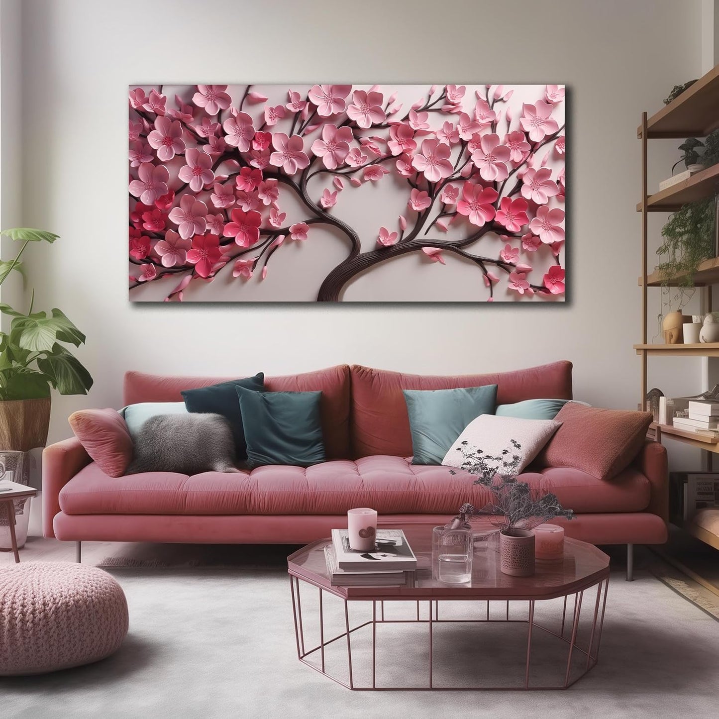 CPKATMT Arte de pared con flores rosas para dormitorio, impresiones...