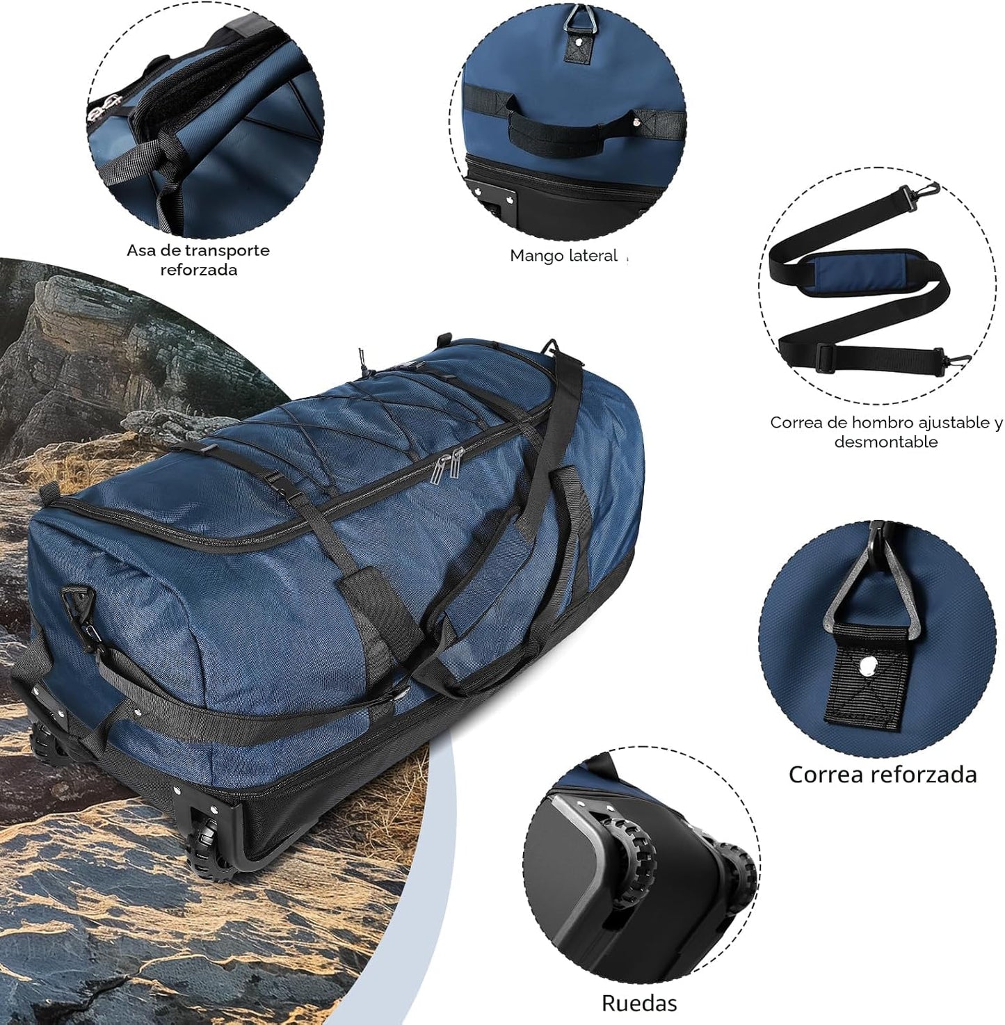 Vrtisa 110L Expandible a 140L Bolsa de viaje plegable de 32" co...