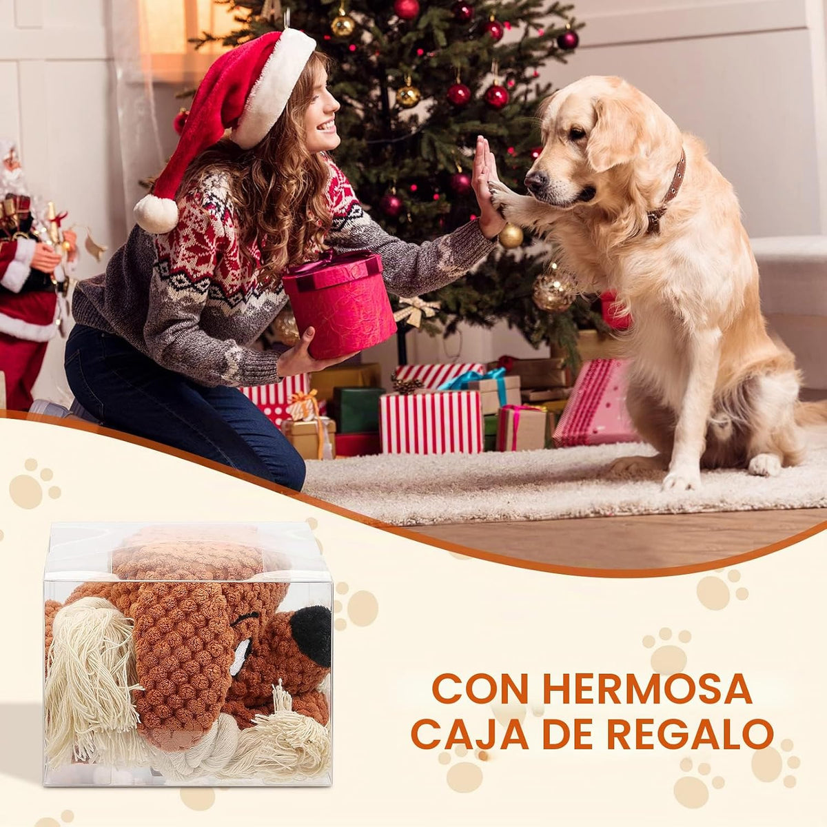 Letsmeet Juguetes para perros, juguete chirriante para masticar con...