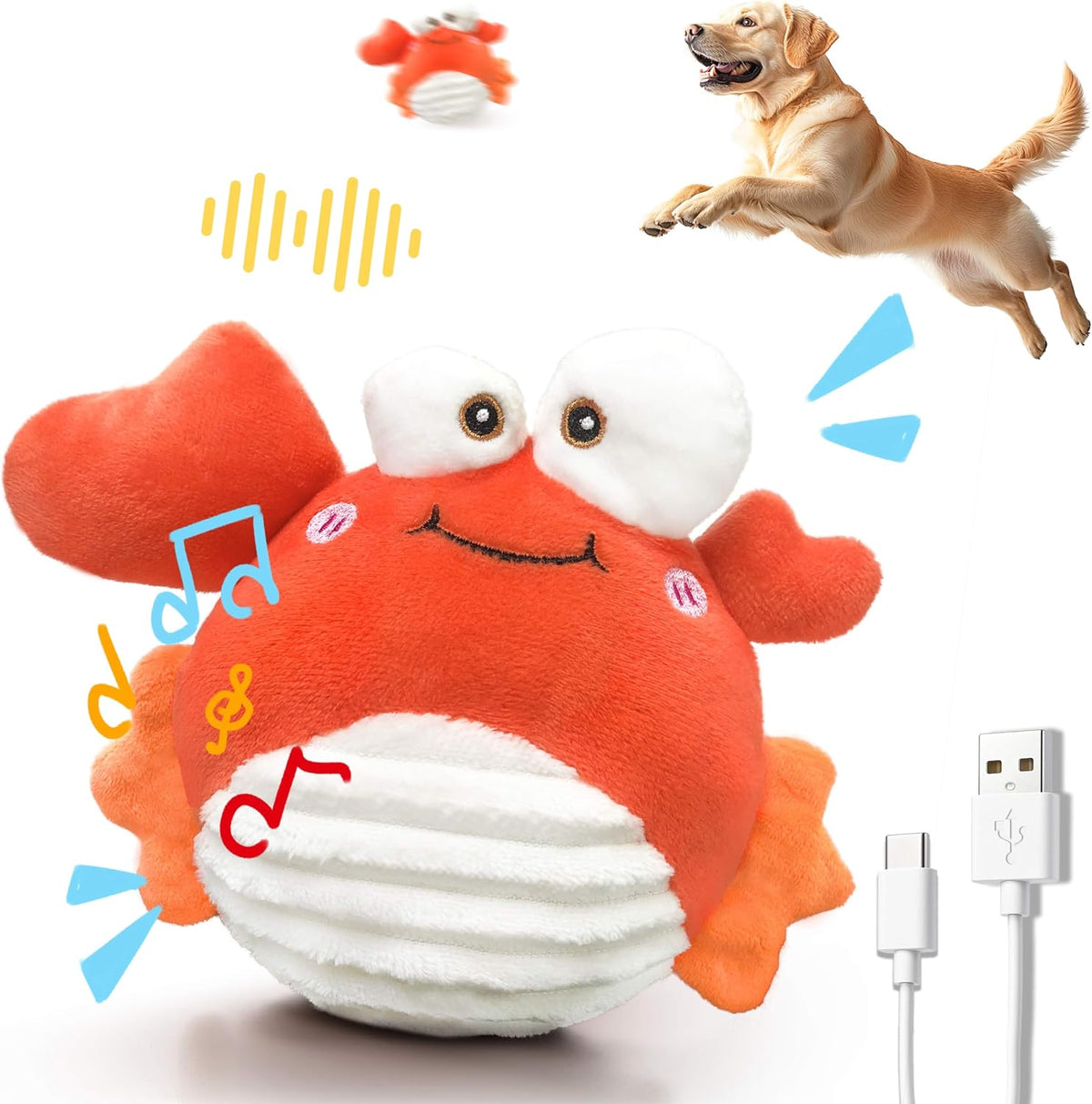 GUKCO Juguetes Interactivos para Perros en Forma de Cangrejo \u2013...
