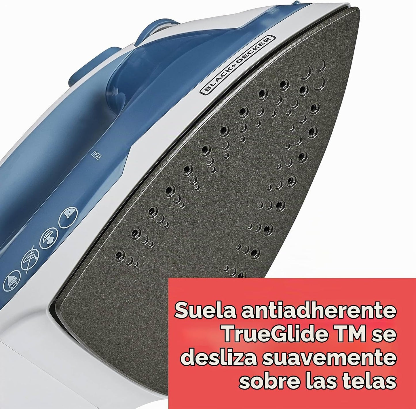Fácil plancha de vapor antiadherente BLACK+DECKER IR40V compacta co...