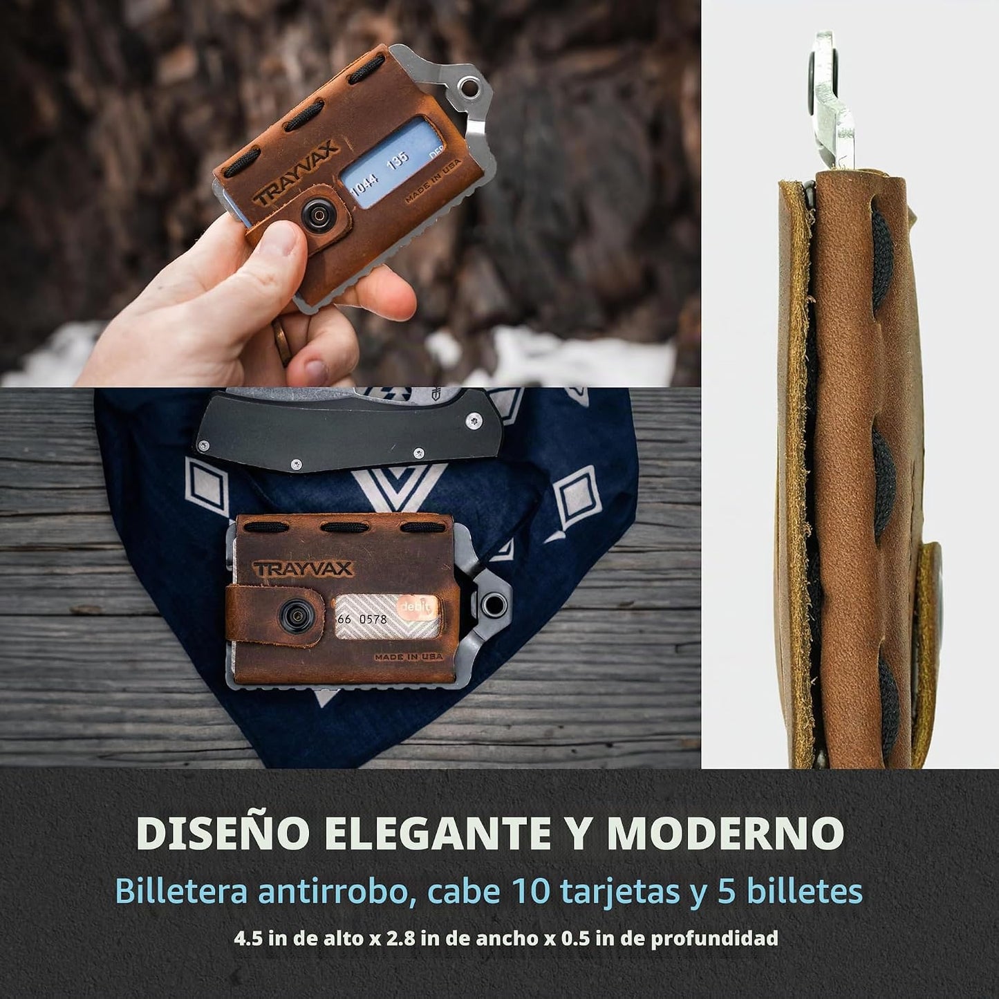 Trayvax Element Wallet, RFID bolsillo frontal para tarjetas de créd...