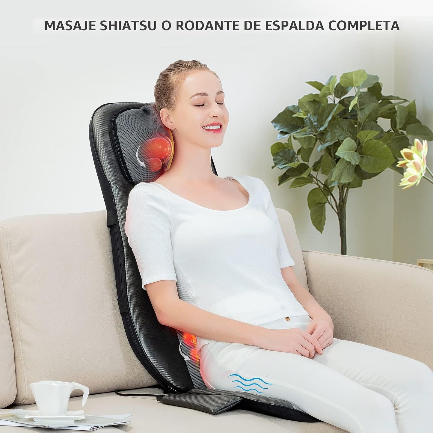 Snailax Shiatsu Masajeador de cuello y espalda con almohadilla térm...
