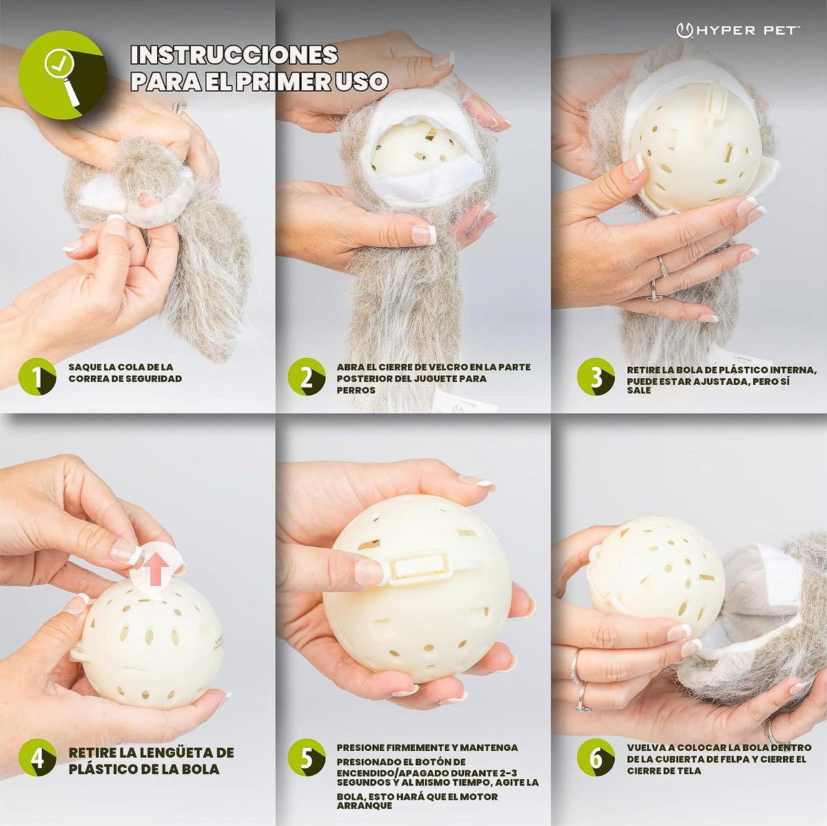 Juguetes de peluche interactivos para perros Hyper Pet Doggie Tail...