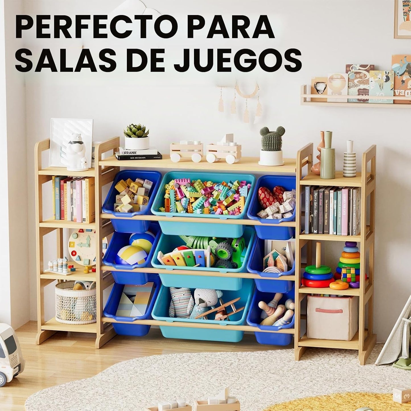 SpaceAid Organizador grande de almacenamiento de juguetes, 9 estant...