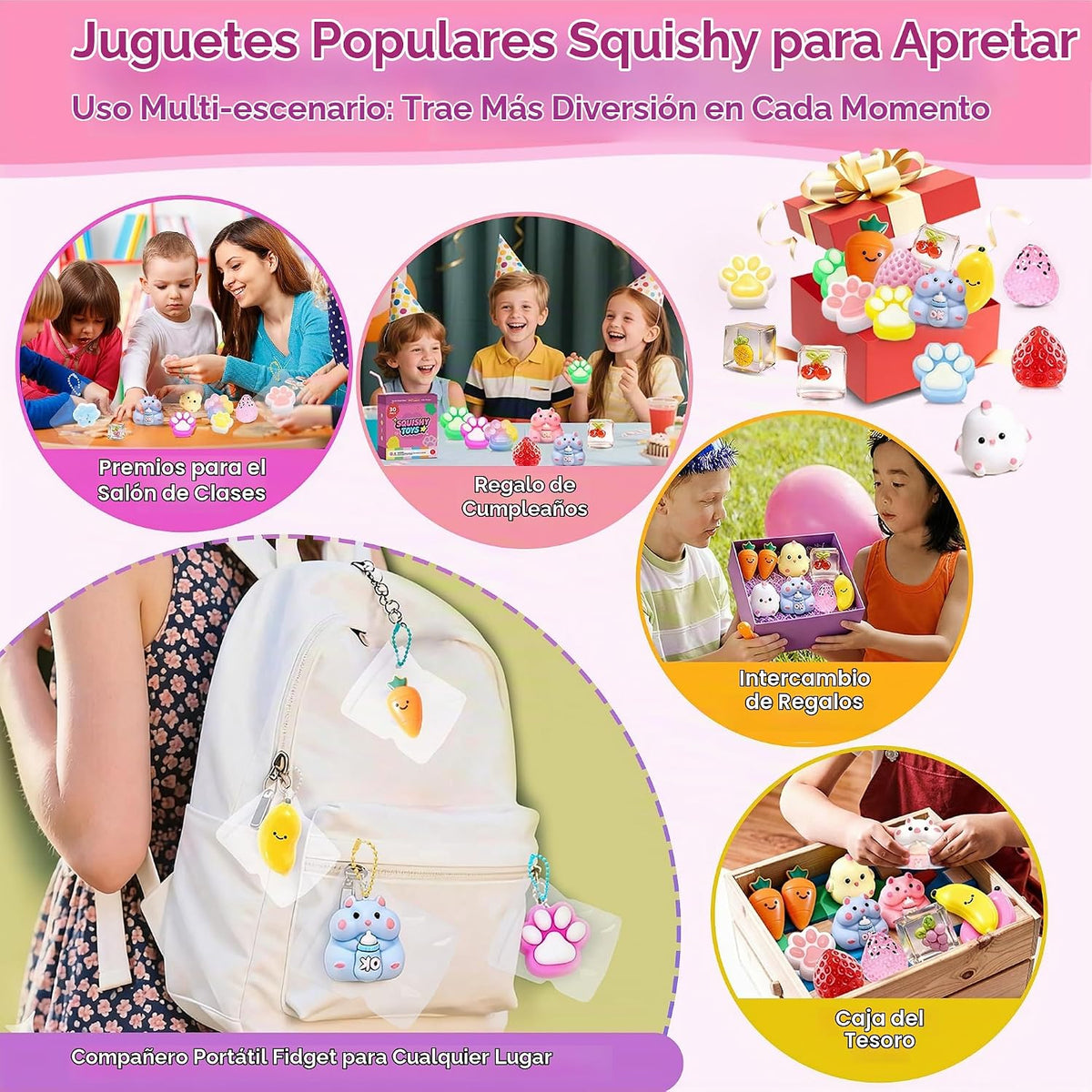 Paquete de 30 juguetes blandos Taba, juguetes blandos para apretar,...