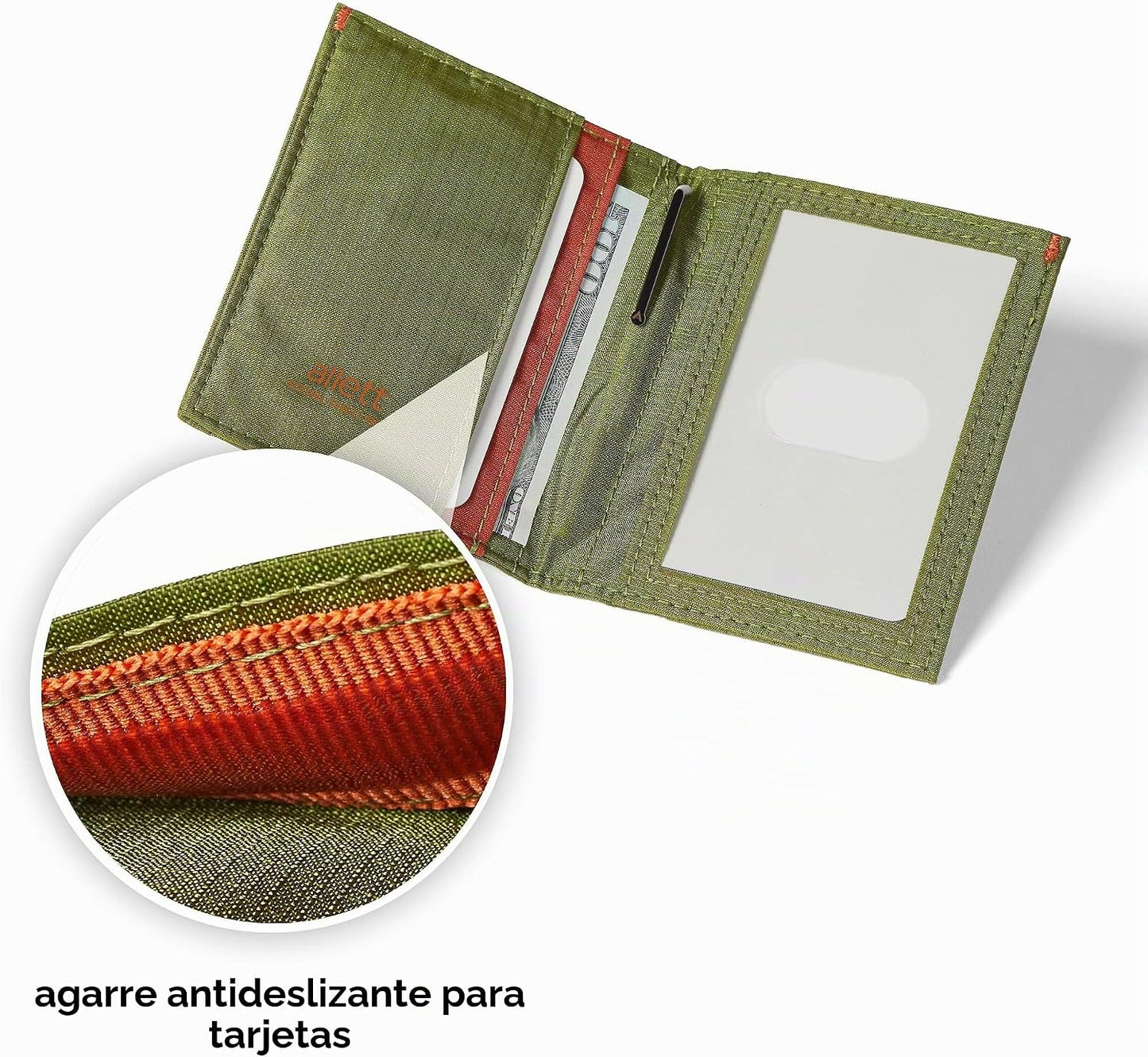 Allett Cartera híbrida para tarjetas, nailon, bloqueo RFID, diseño...