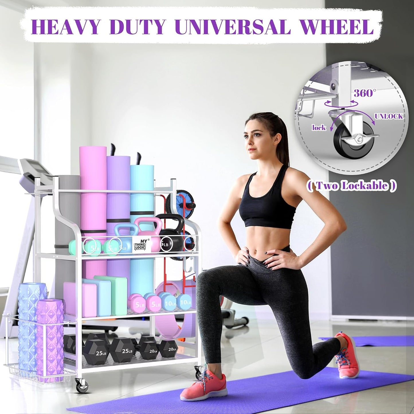 Mythinglogic Estante de almacenamiento para esterilla de yoga, esta...