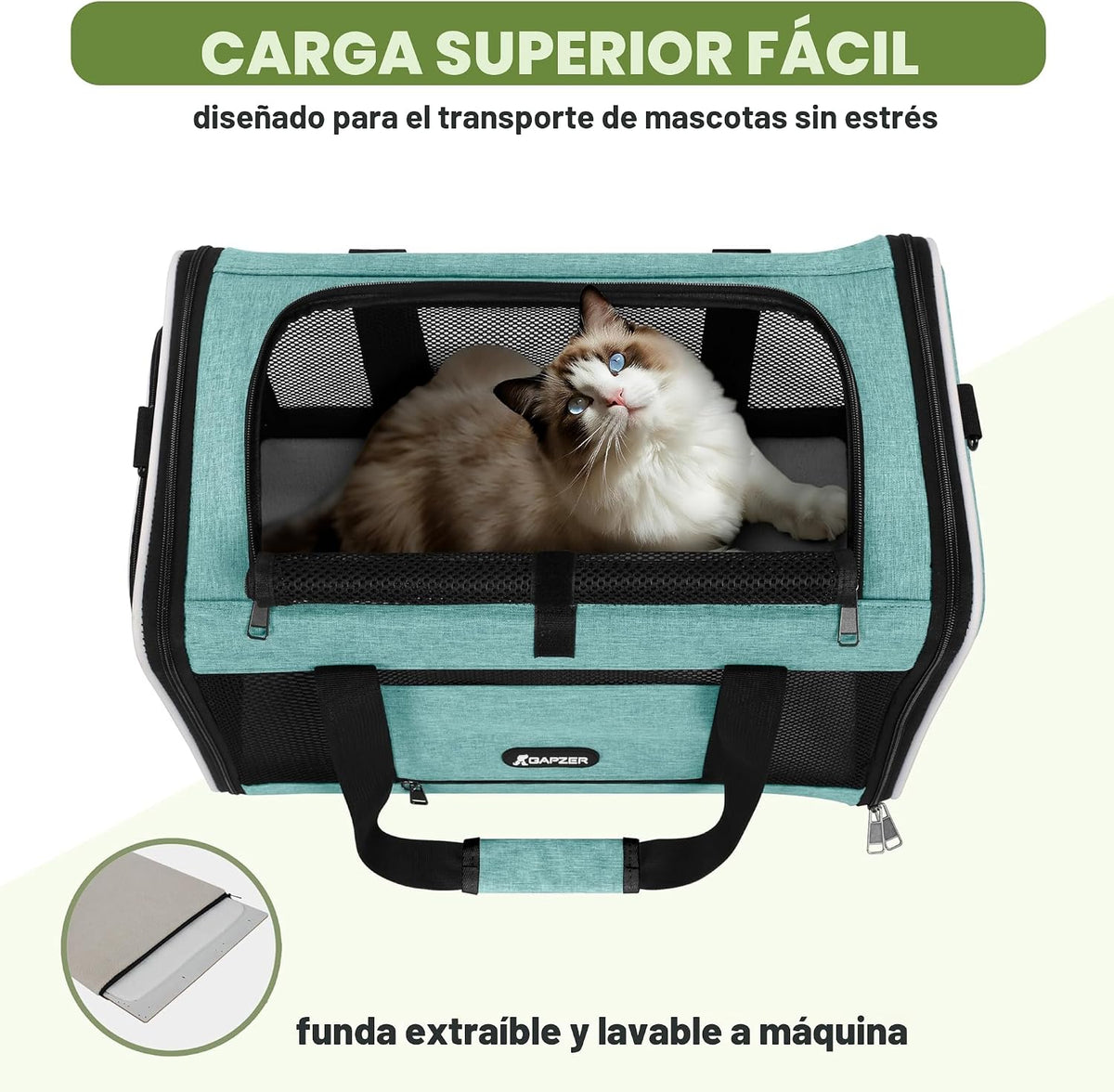 GAPZER Transportador para gatos de 18 x 11 x 11 pulgadas, jaula de...