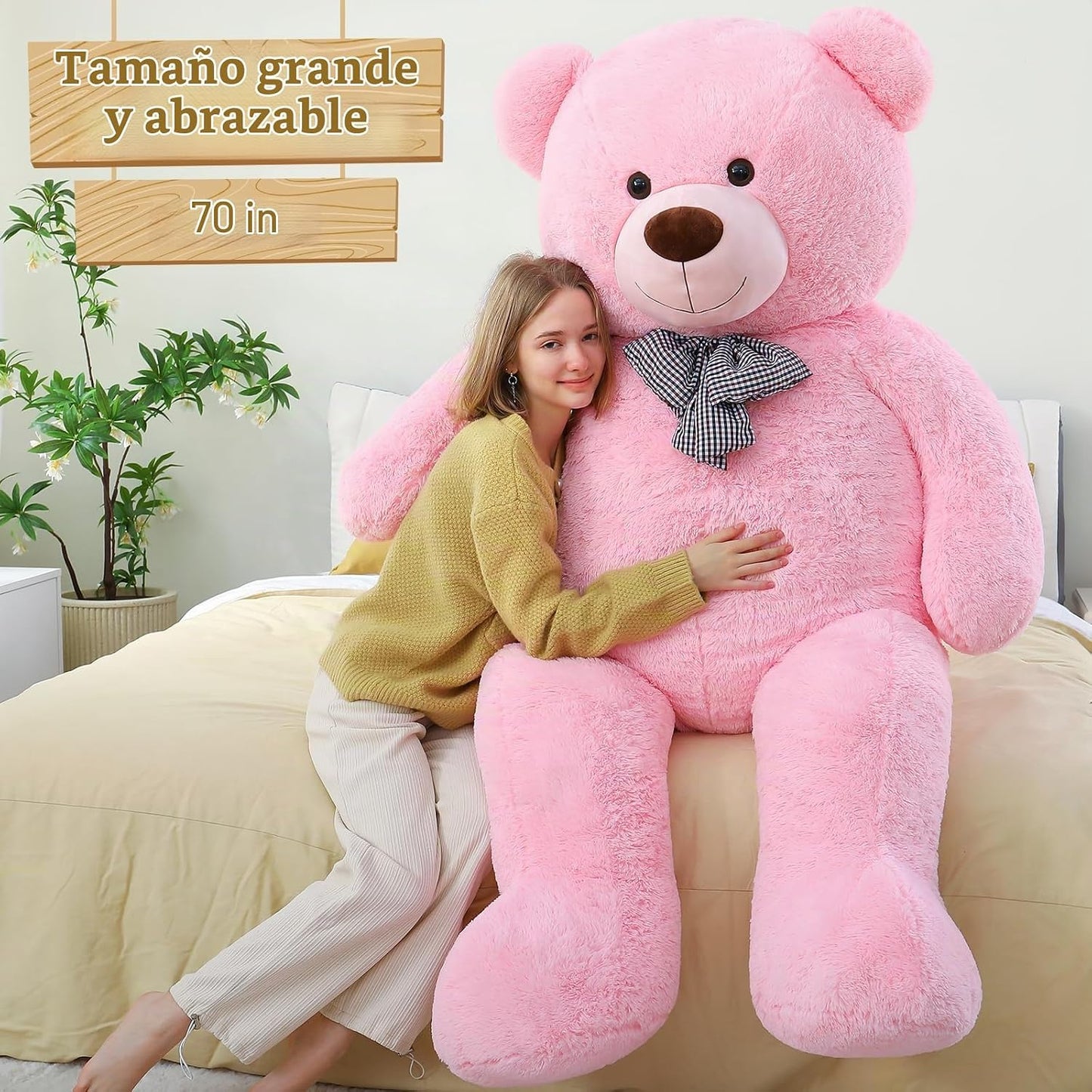 Toys Studio Oso de Peluche Gigante, Oso de Peluche Rosa de 70.8 Pul...