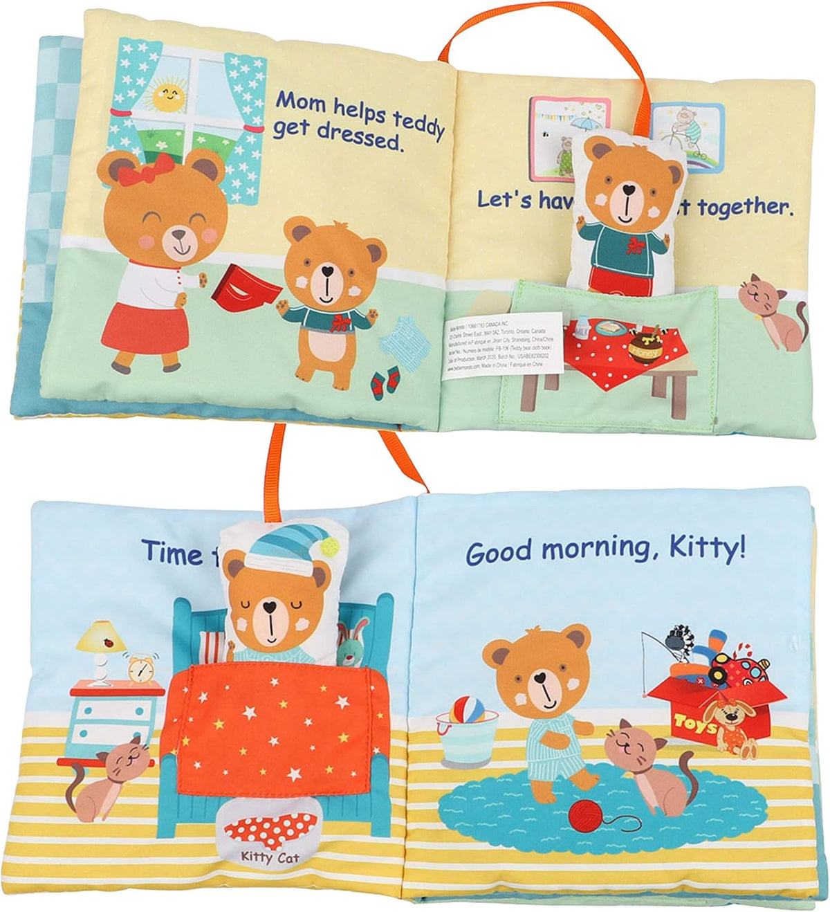 bebe mondo Oso de peluche con espejo, libros suaves y arrugados par...